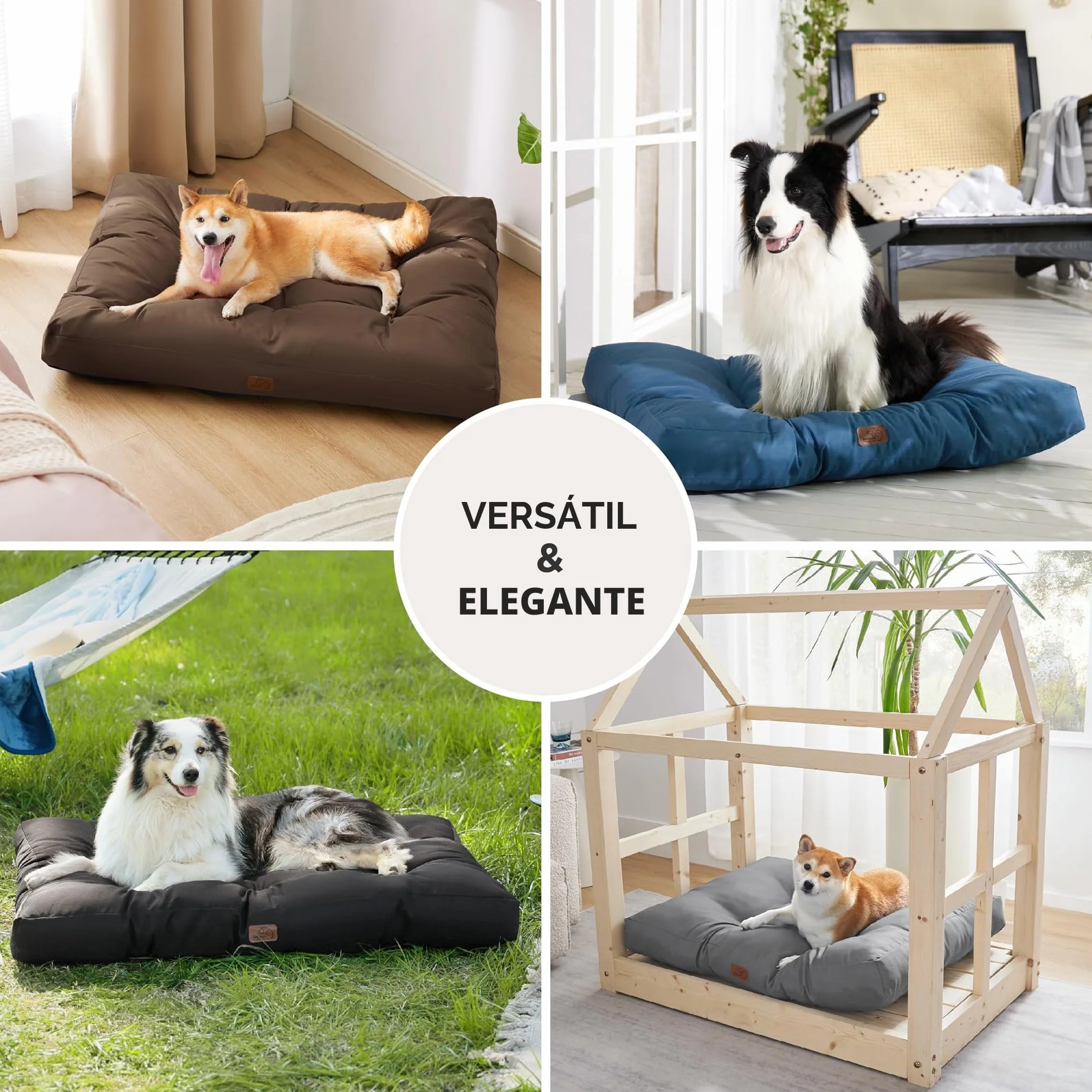 Bedsure Cama Perro Impermeable Grande - 91x68x10 cm Colchón Perro Lavable, Cojín Perro Antipelo y Suave, Gris Oscuro, L