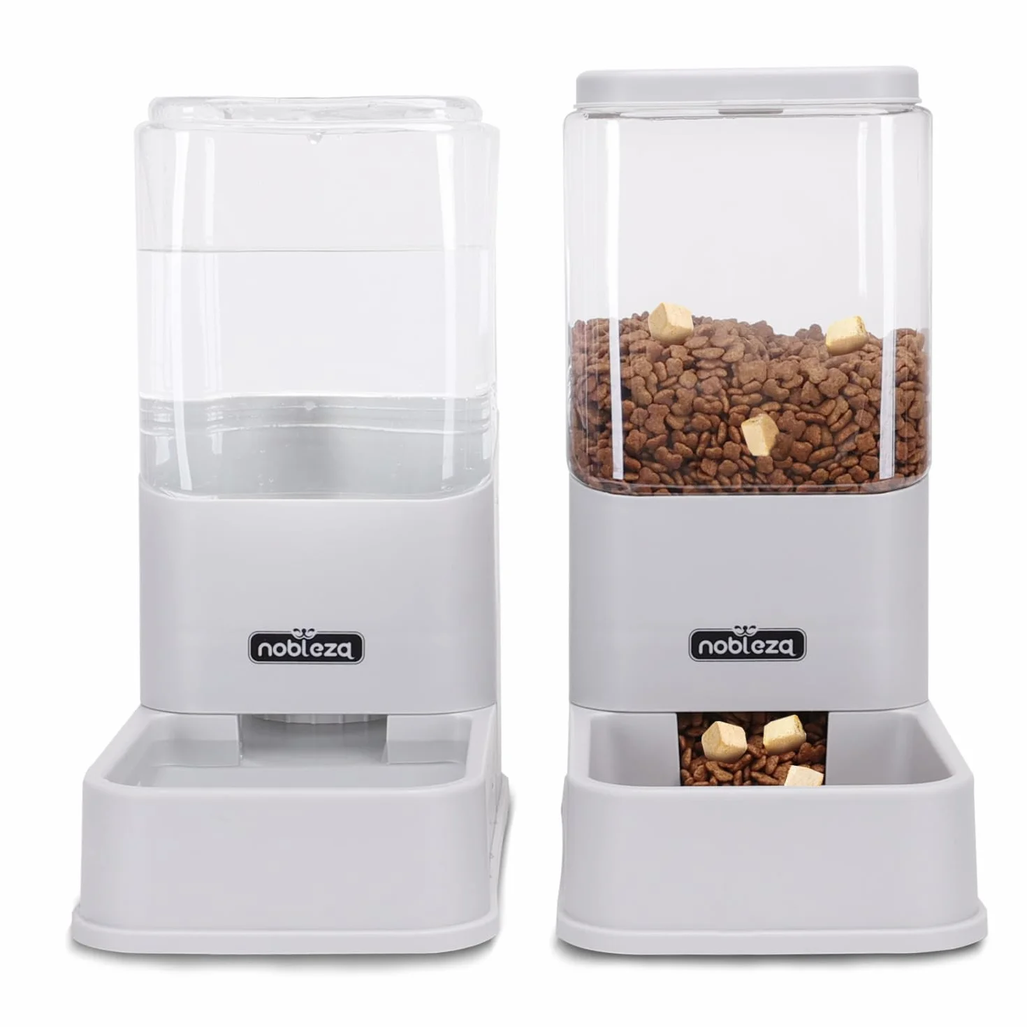 Nobleza Comedero Automático y Bebedero Gatos Perros， Dispensador Comida Gatos y Perros 3.8 L， para Perros y Gatos pequeños y medianos， Pack 2 Unidades