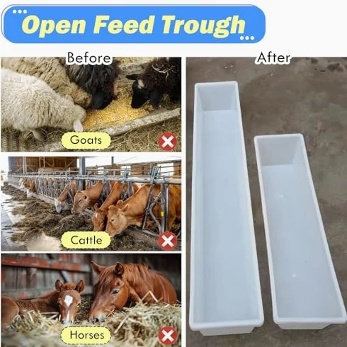 Comedero resistente para ganado, comedero de heno para cabras, ganado vacuno y ovejas, solución de alimentación ideal para granjas y pastos