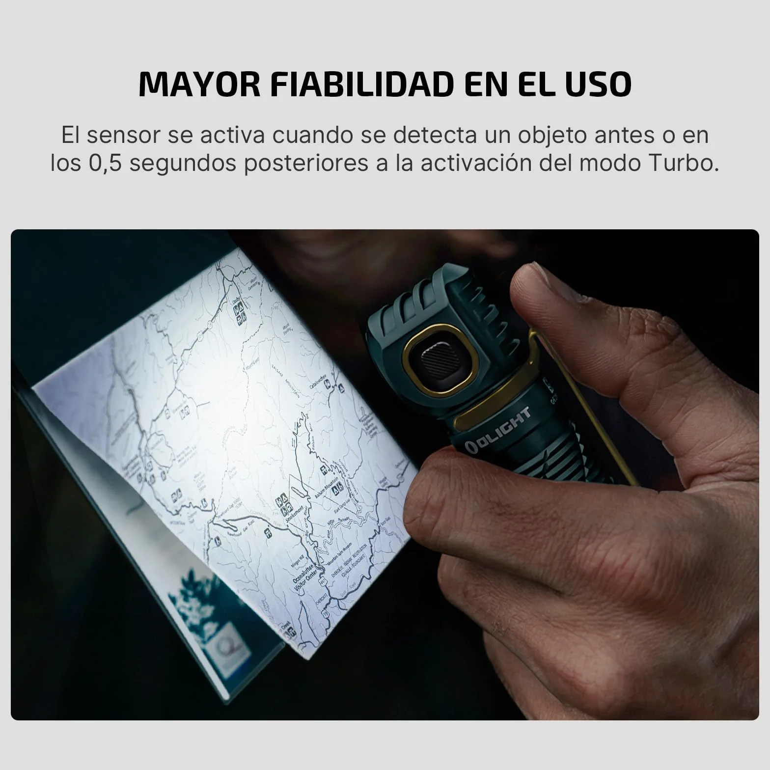 OLIGHT Perun 3 Linterna Frontal LED Recargable Ángulo Recto 3000 Lúmenes 160 Metros 20 Días Pesca