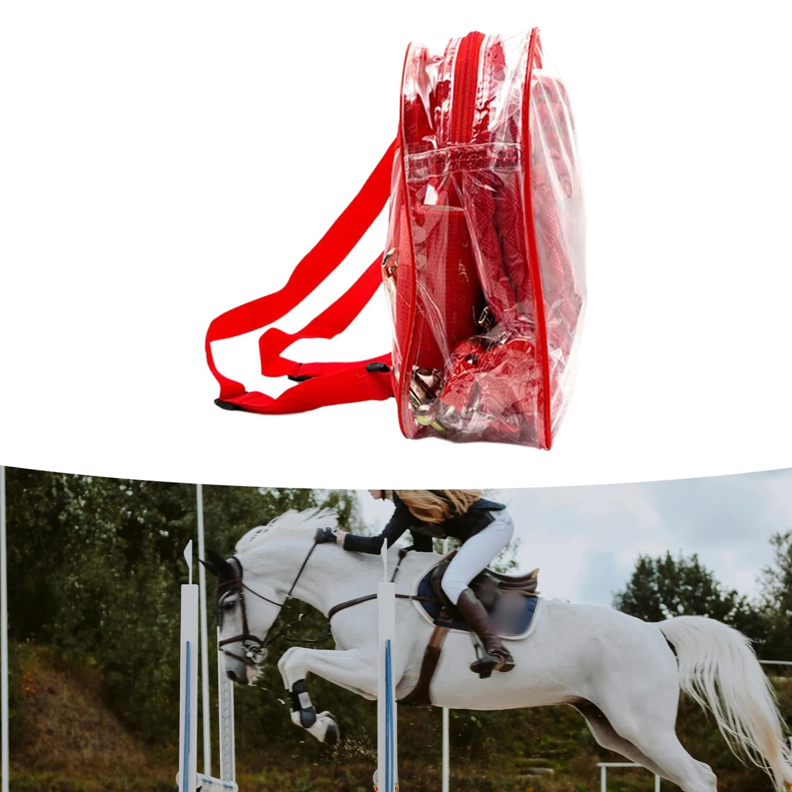 8 Piezas Cabestro para Caballo Equipo de Brida Estribos Espuelas Almacenamiento Organizado en Bolsa Duradera Adecuado para