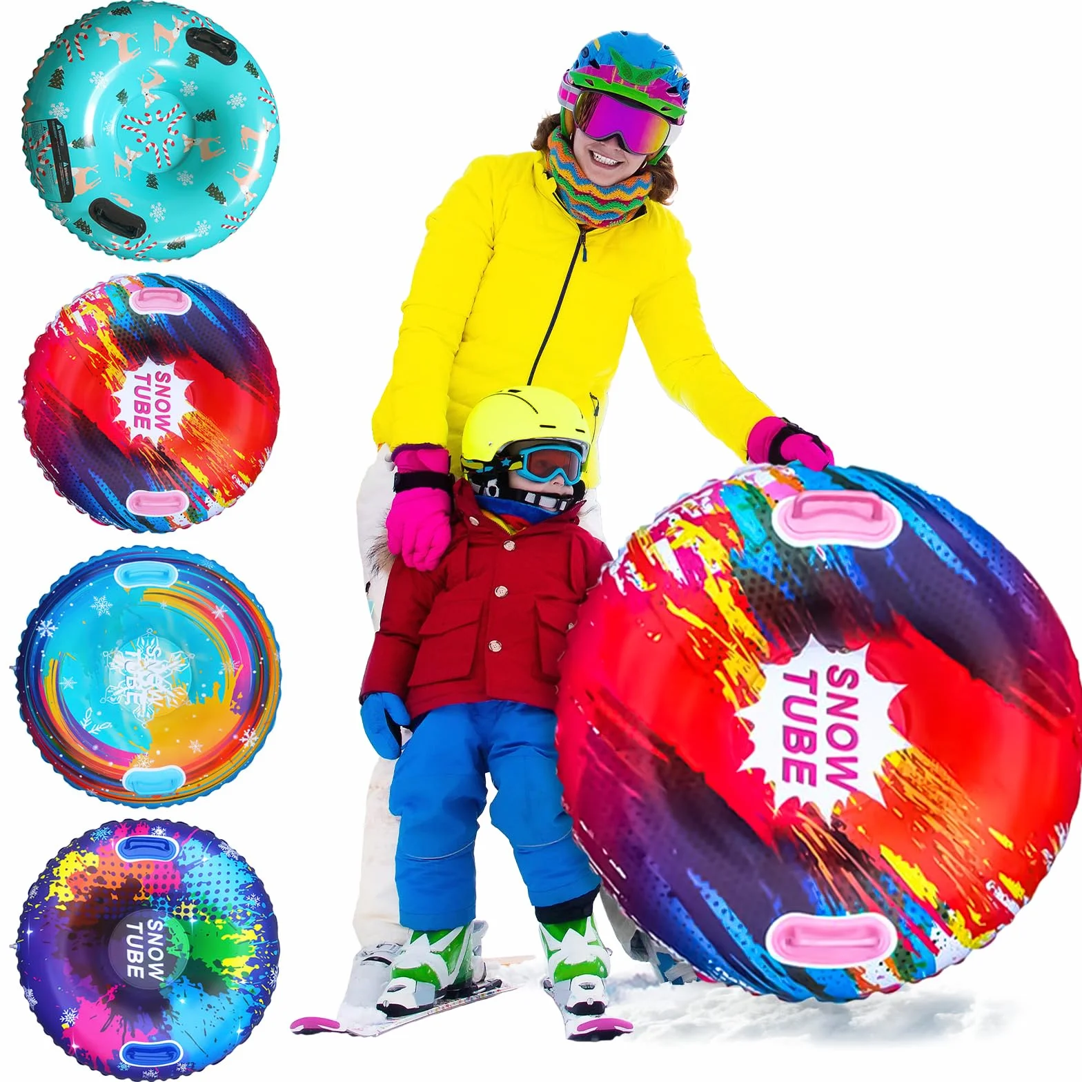Colchoneta Nieve Fancysky Trineo Inflable 80x80 cm Tobogán Nieve Invernal