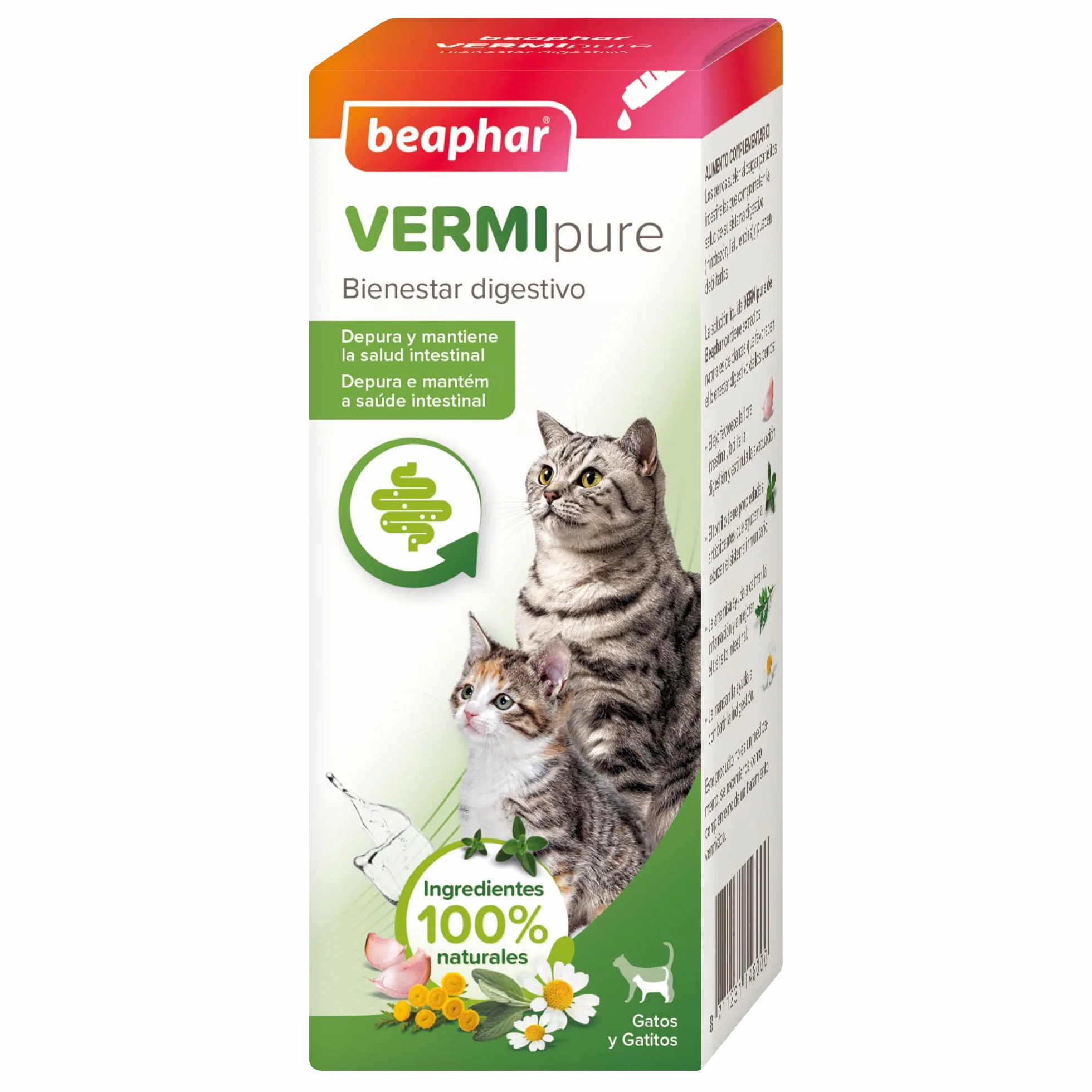 Beaphar VERMIpure Solución Líquida Natural Gatos y Gatitos - 50ml