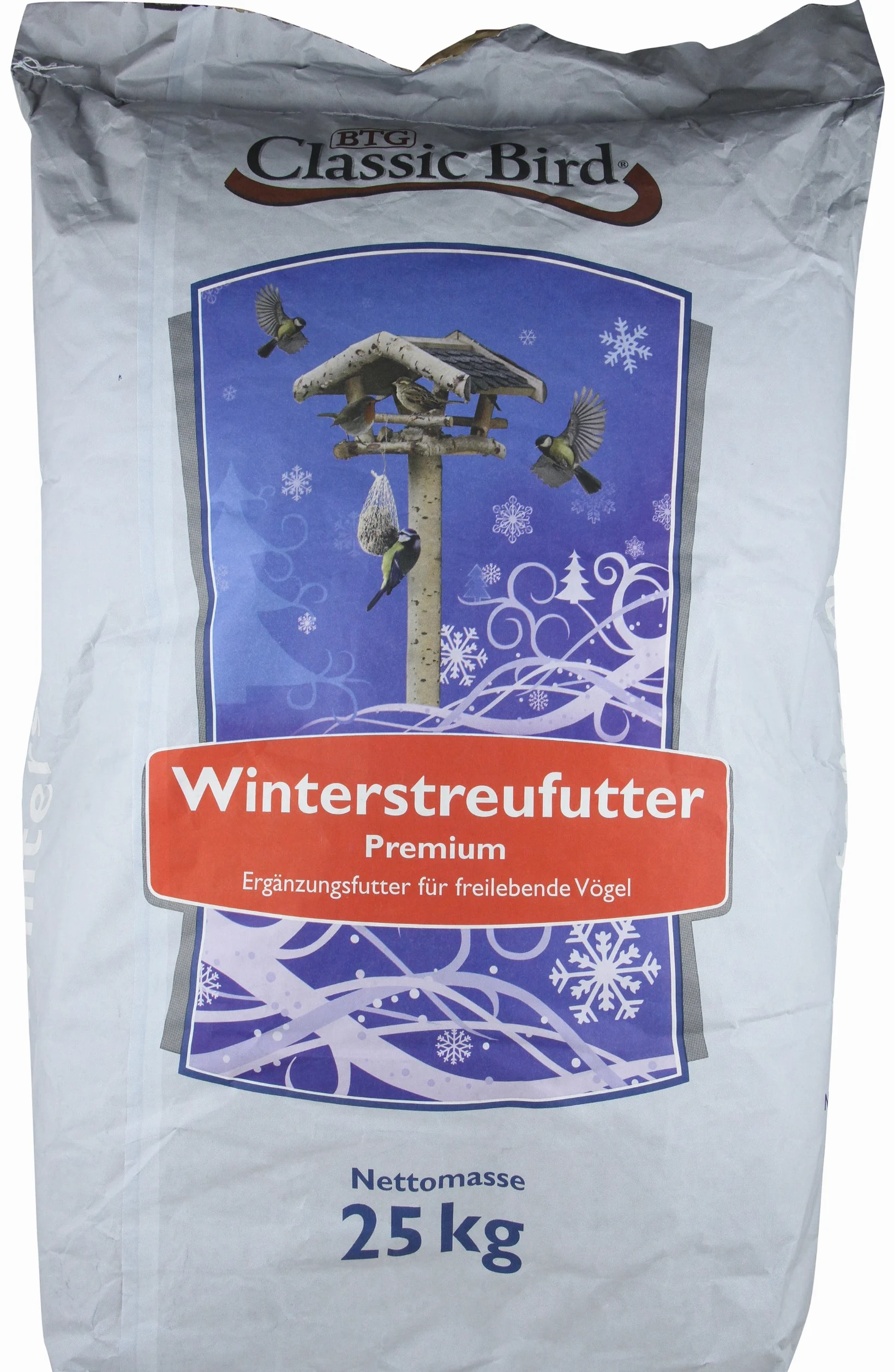 CLASSIC BIRD Alimento para pájaros, 25 kg, alimento para pájaros Silvestres, Pipas de Girasol, pienso para pájaros, mijo, Arena de Invierno, alimento para pájaros Durante Todo el año, Copos de Trigo