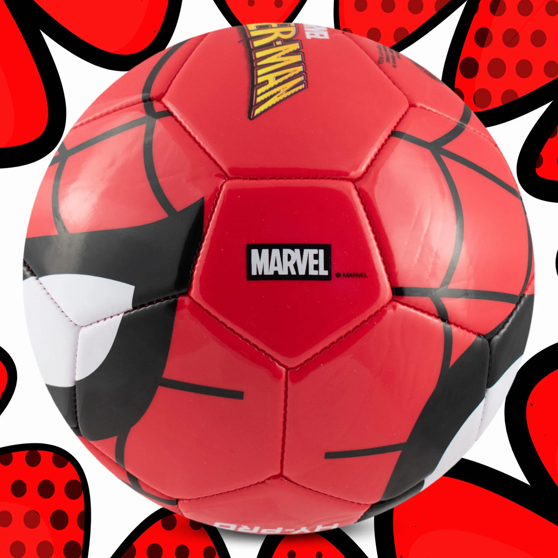 Hy-Pro Spiderman Oficial Balón de Fútbol Tamaño 5, Pelota de Entrenamiento para Juegos al Aire Libre