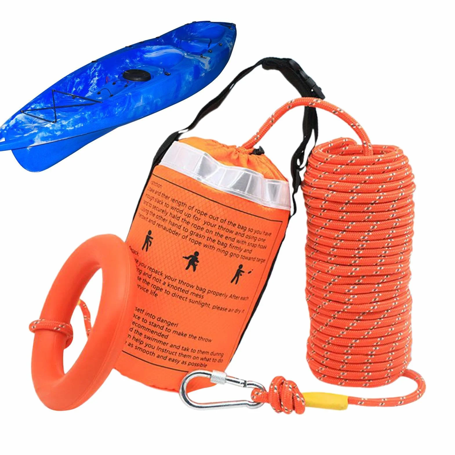 Kit De Cuerda De Rescate Flotador para Kayak 400 kg Dispositivo Flotante Visible para Deportes Acuáticos