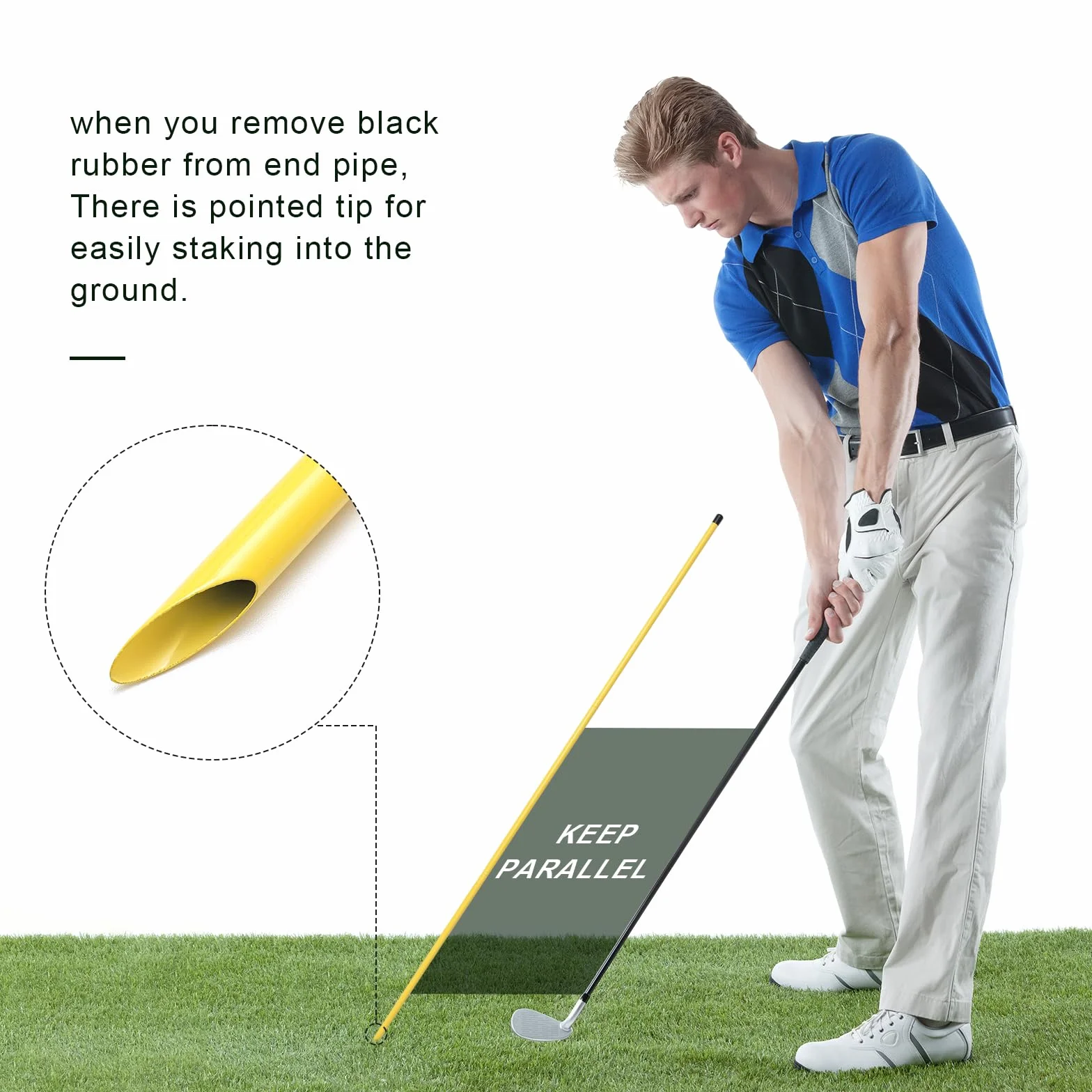 Palos de alineación de golf plegables 147 cm 3 unidades