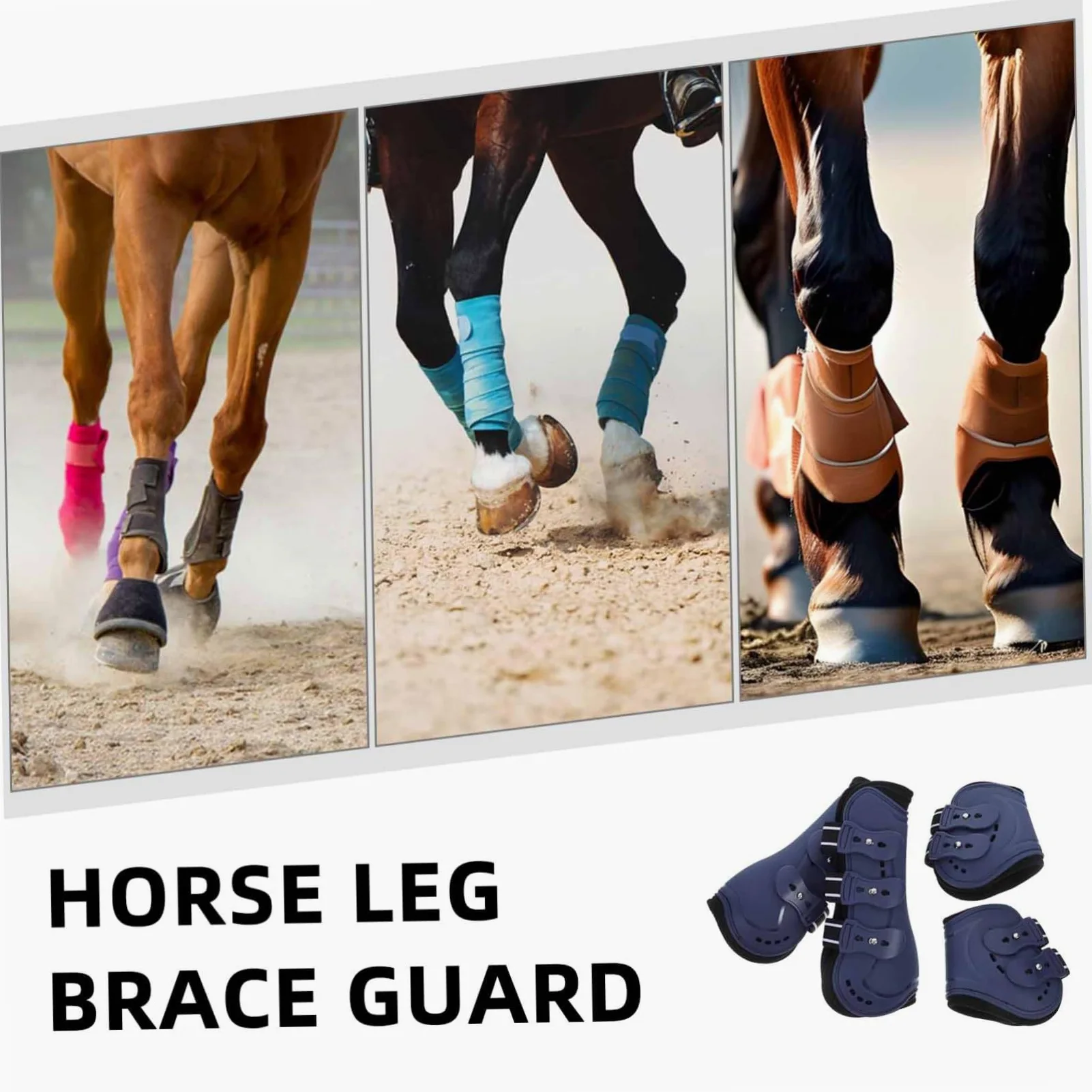 4piezas Botas De Caballo Ajustables para Delanteras y Traseras Protección De Tendón y Fetlock para Entrenamiento Ecuestre Diseño Elegante y Fácil De Usar para Saltos y