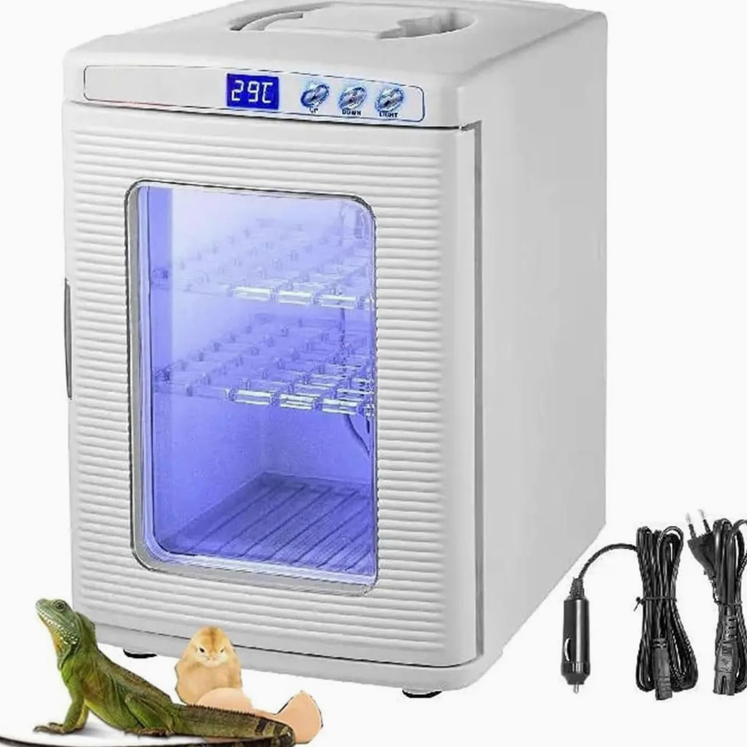 Incubadora de huevos de reptiles, 25 L, portátil, camaleón, tortuga, lagarto y tortuga, caja de termostato de refrigeración y calefacción, incubadora de huevos de incubación de laboratorio científico