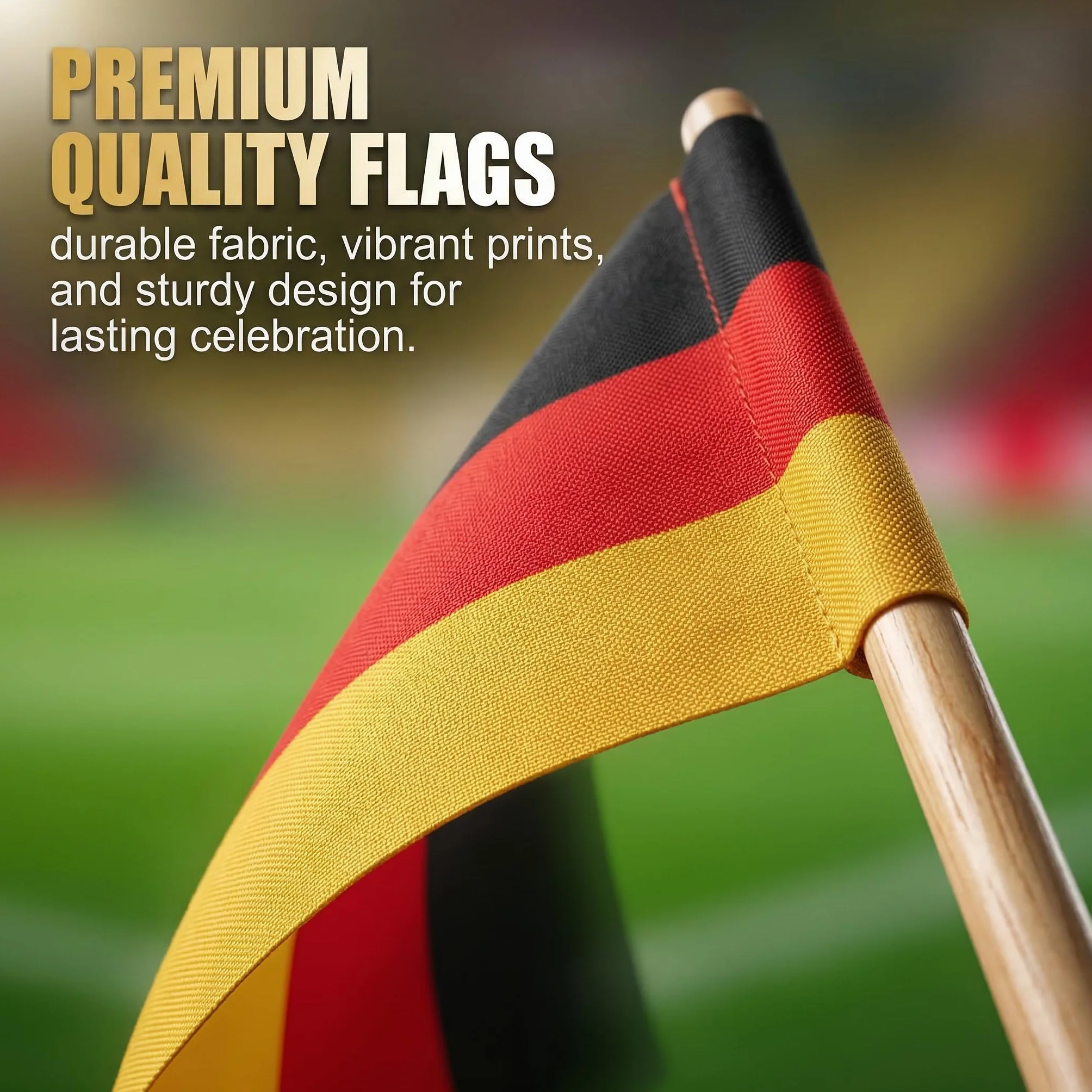 Bandera de Mano 2026 Copa del Mundo Fútbol, 8 Países 30cm Palo, Doble Cara Decoración Mundial