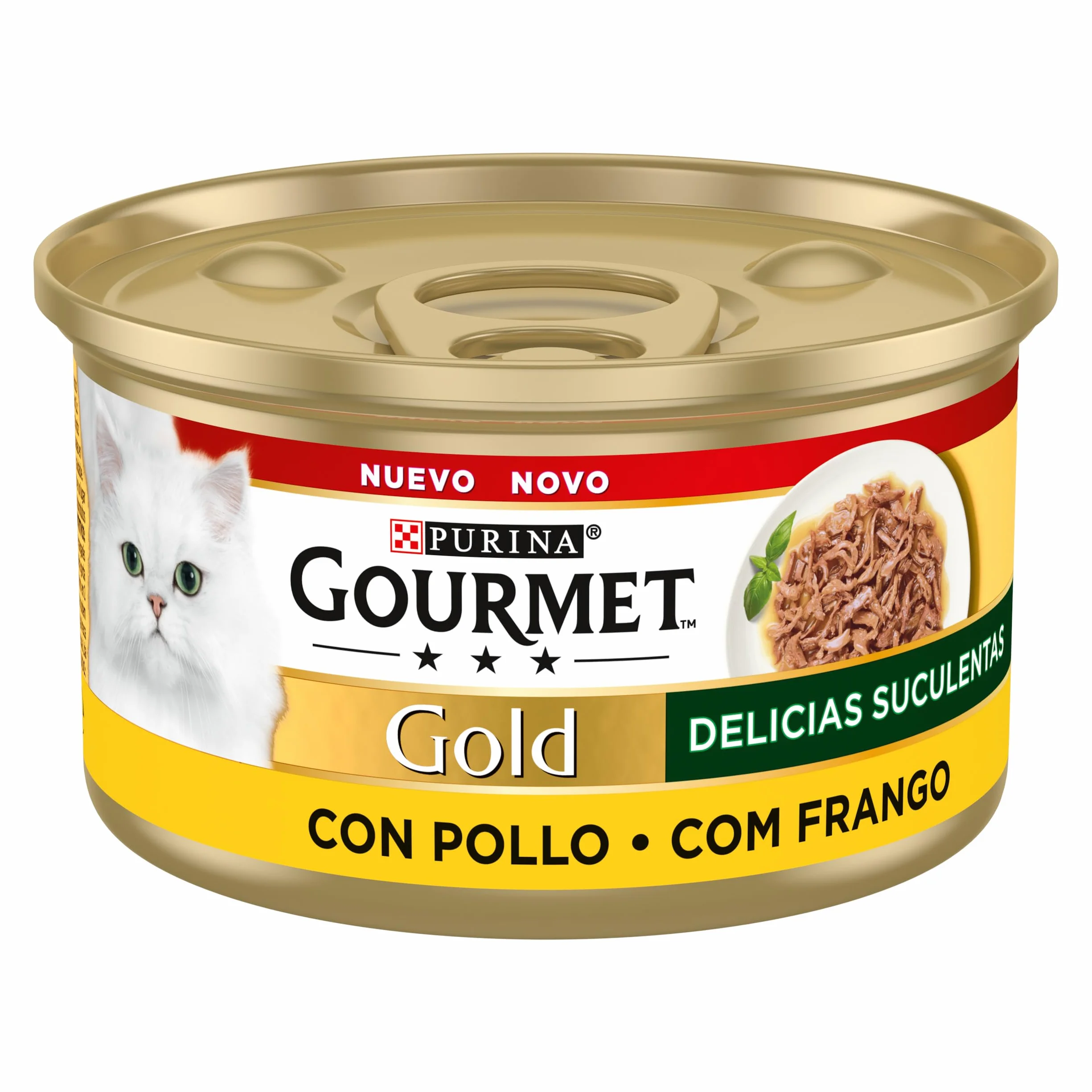 Purina Gourmet Gold Delicias Suculentas, Comida Húmeda para Gato con Pollo, 24 latas de 85g