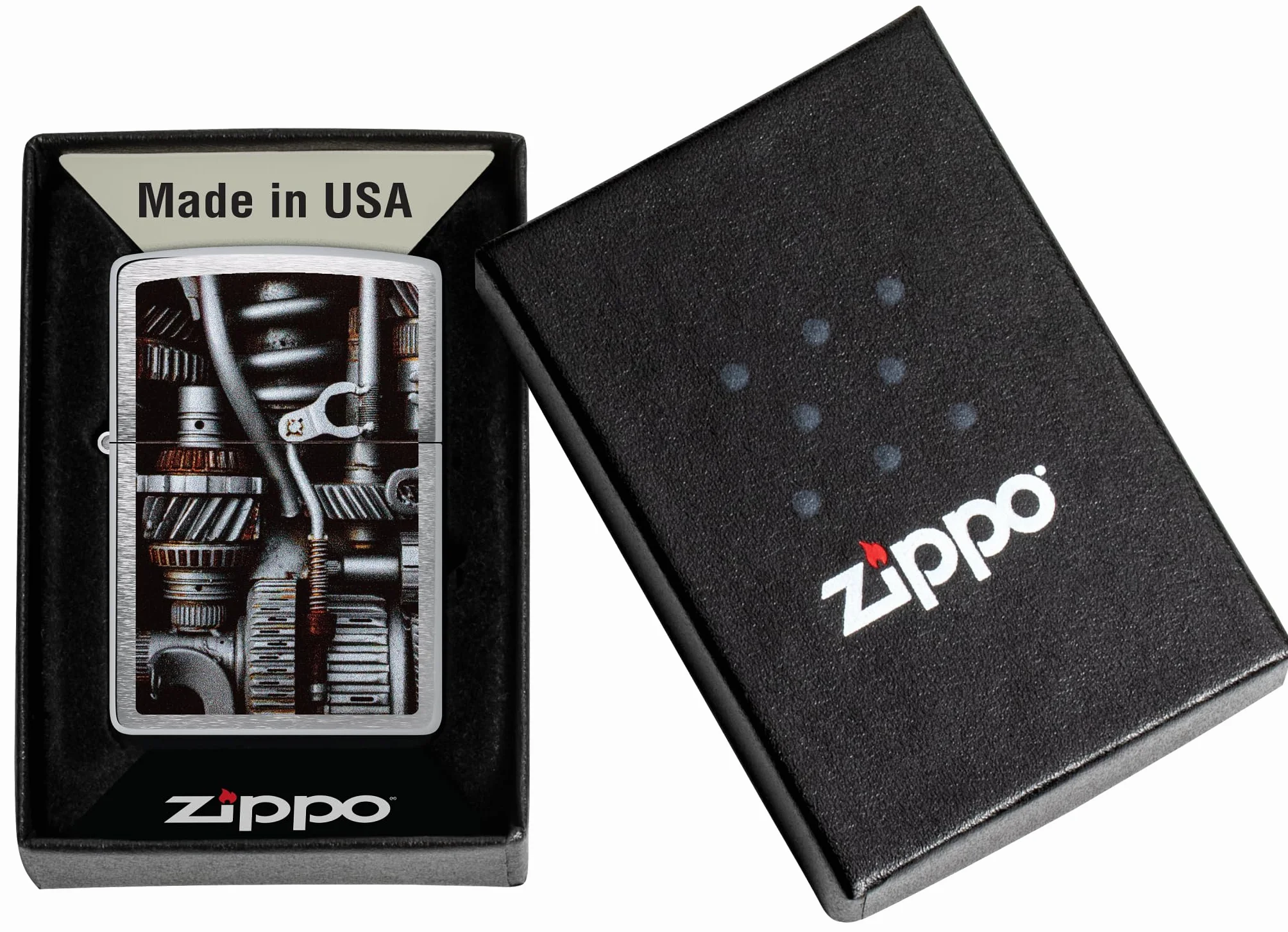 Encendedor Zippo a prueba de viento Brushed Chrome Recargable Reutilizable Caja regalo