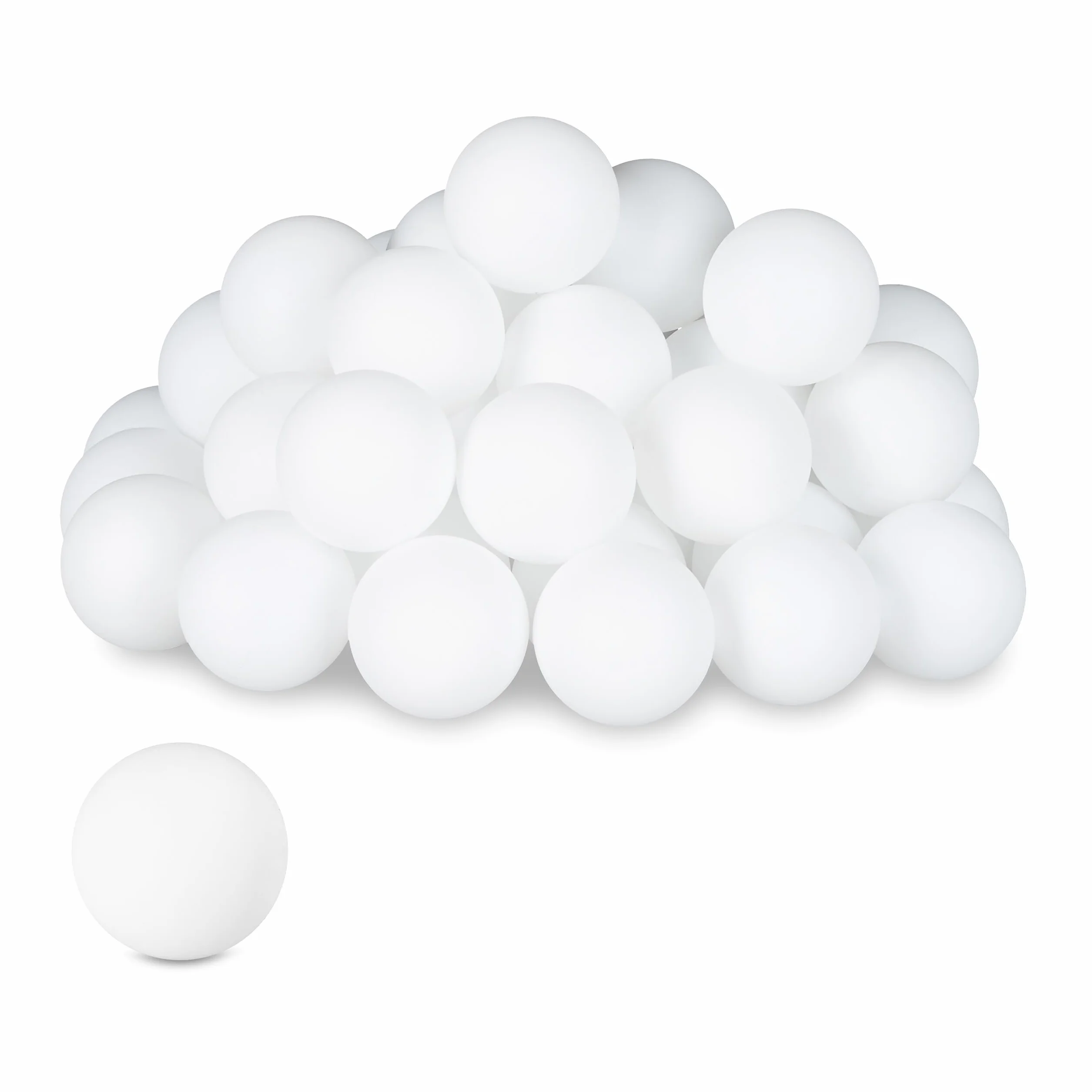 Relaxdays Pelotas Ping Pong 100 Unidades Bolas de Plástico Tenis de Mesa 40 mm Blanco