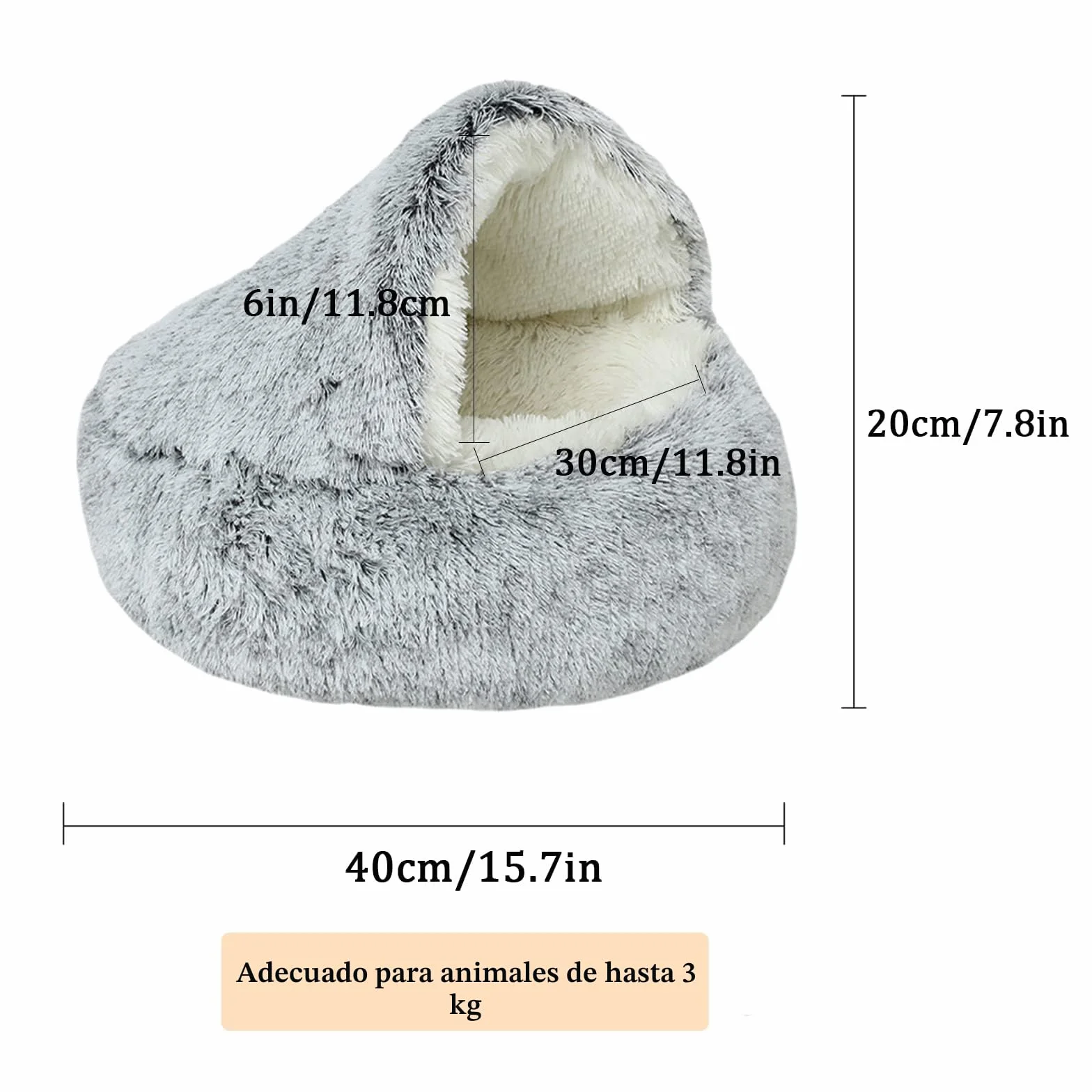 SUOXU Cama para gatitos,cama de cueva para gatos de interior de menos de 3 kg,cálida y acogedora cama de felpa suave para cachorros,parte inferior antideslizante para gatos y perros de tamaño de palma
