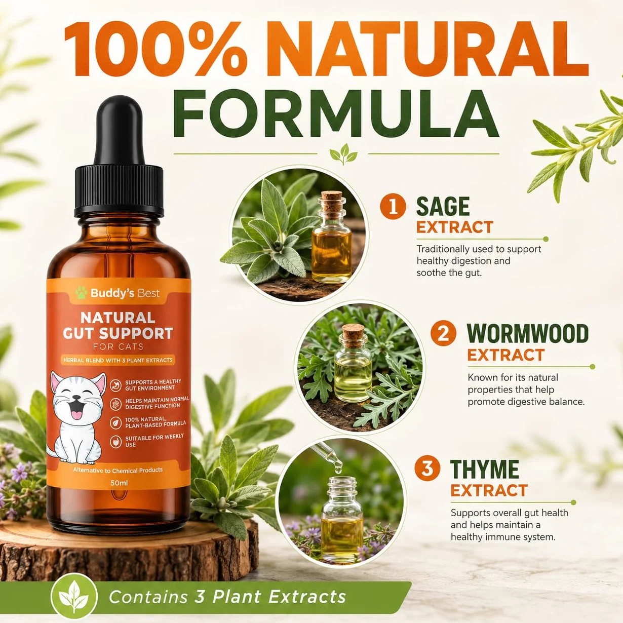 BUDDY'S BEST Desparasitante Natural para Gatos