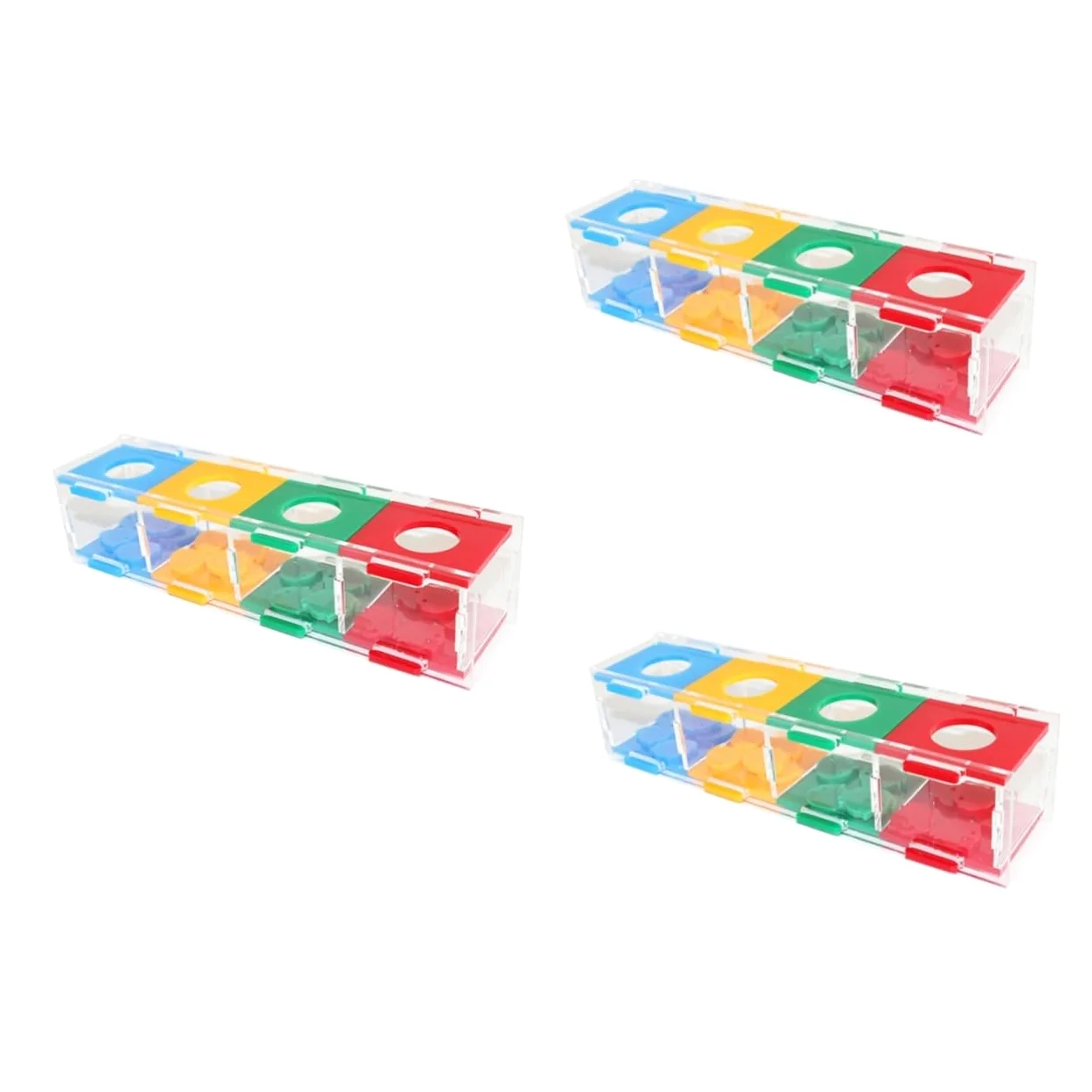 FRCOLOR Caja de 3 Juguetes para Loro, Juguete de Escritorio, de Desarrollo, para Masticar, para educar Mascotas, para cacatúas, s para Masticar