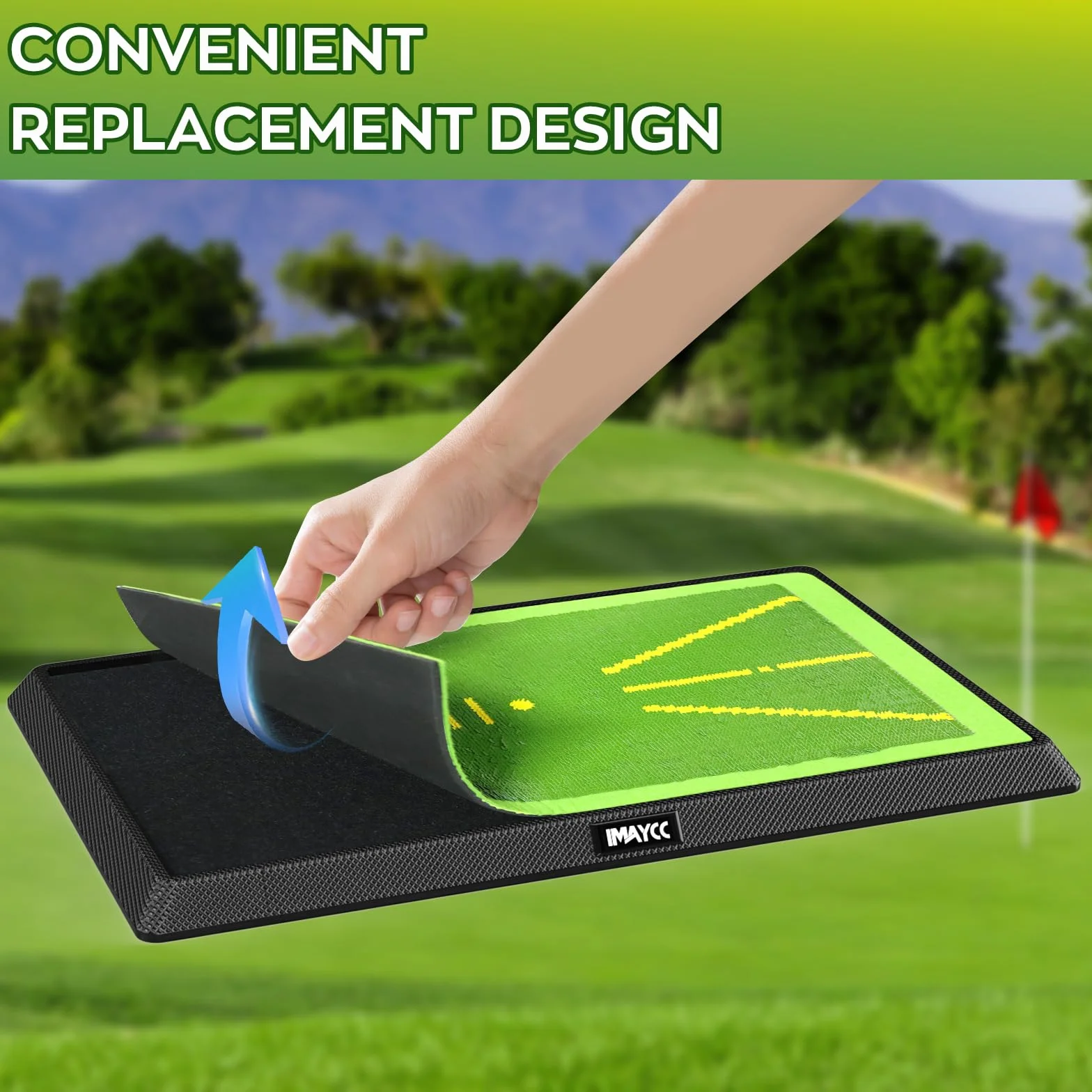 IMAYCC Alfombra de Entrenamiento de Golf Analizador de Trayectoria de Swing Antideslizante Portátil