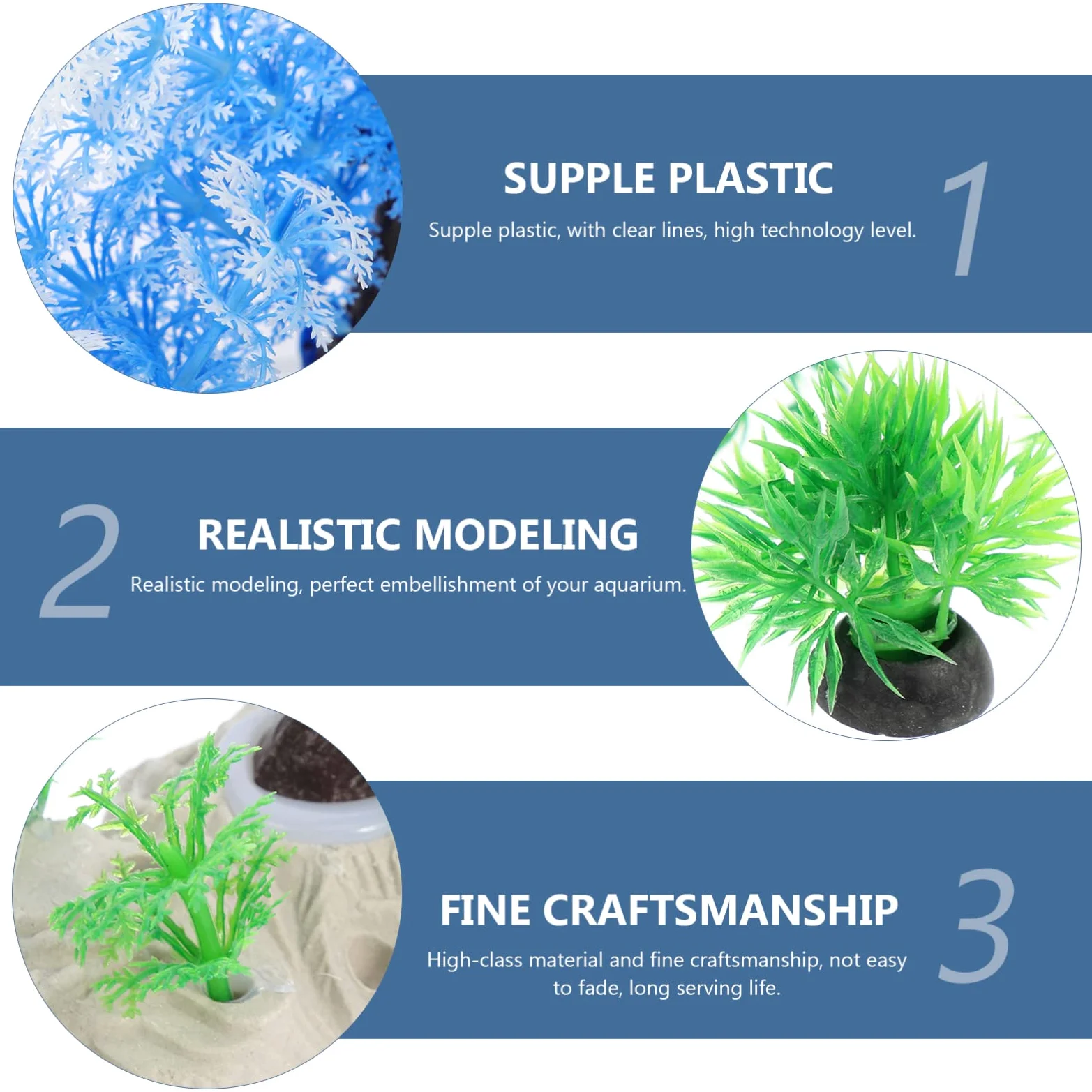 YARNOW 5 Juegos decoración del Acuario Plantas de Simulación Tanques Aire Plantas de Acuario Artificial Plants Aqua Plant pecera plastico Planta Falsa de plastico AbS