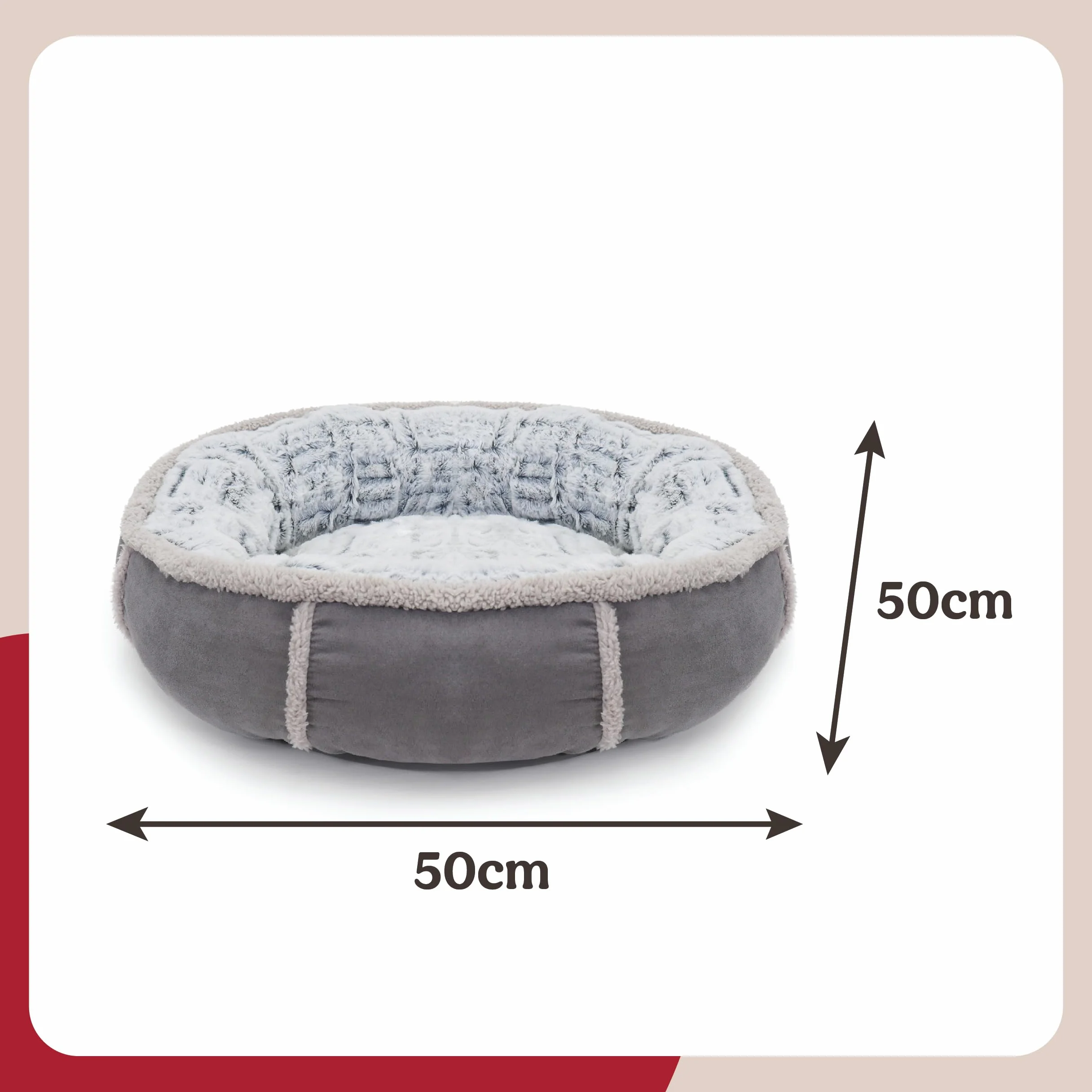 ROSEWOOD Cama Redonda y Profunda 40, de Peluche, 50,8 cm