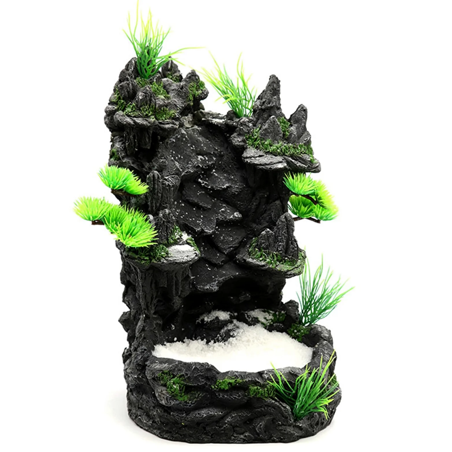 Decoración de Acuarios Aqua Quicksand Cascada Paquete Rainforest Tank Eco Tank Feng Shui Ornamento Wigwam Decoración Accesorios de Acuarios
