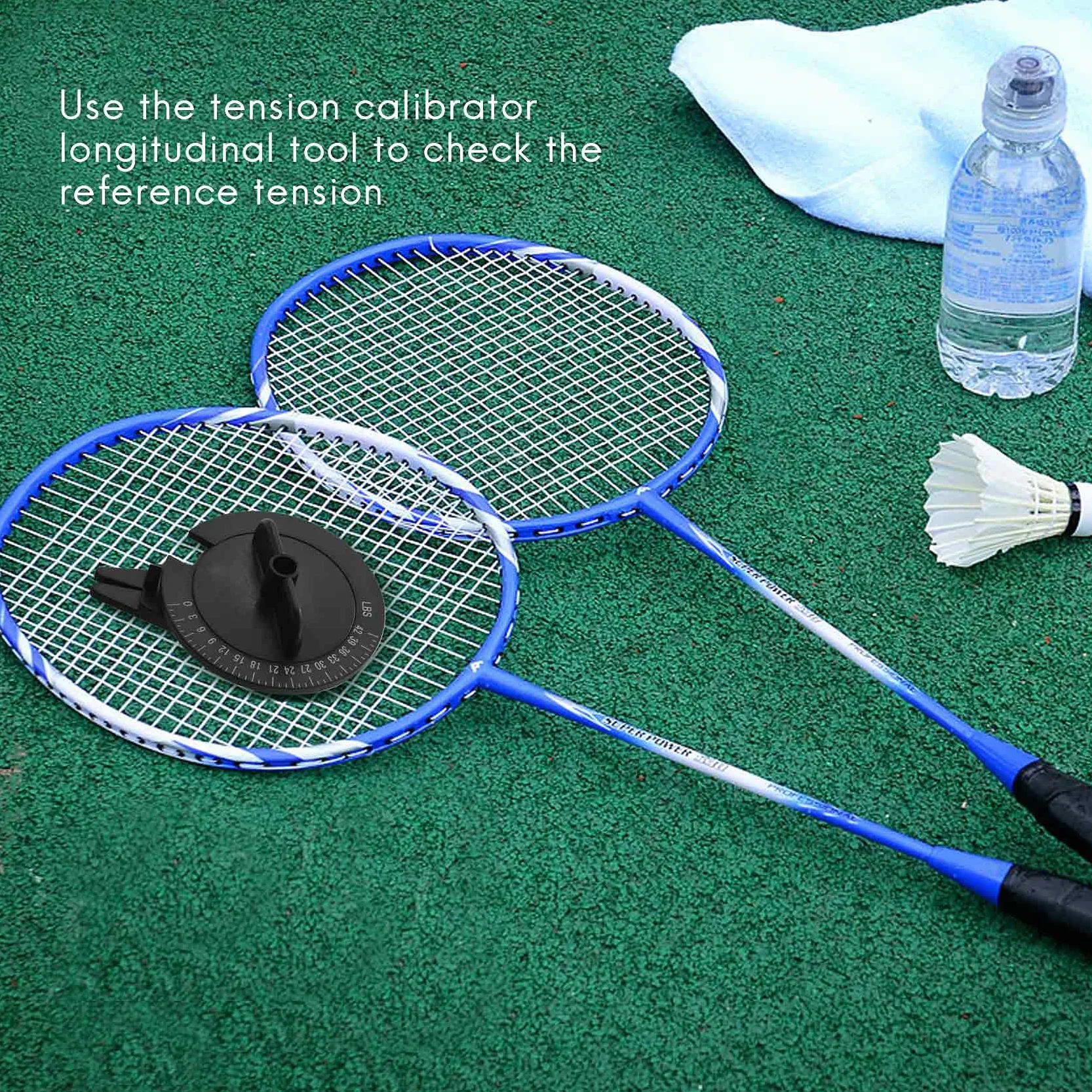 Herramientas de encordado de raqueta de bádminton y tenis con calibrador de tensión