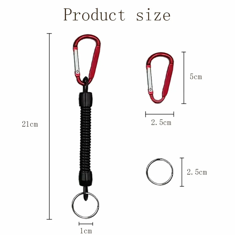 Spirales Retráctil de Seguridad Llavero Elástico Cordón de Pesca Robusto Anti-Pérdida para Llaves Cuerdas Extensibles para Canotaje, Kayak