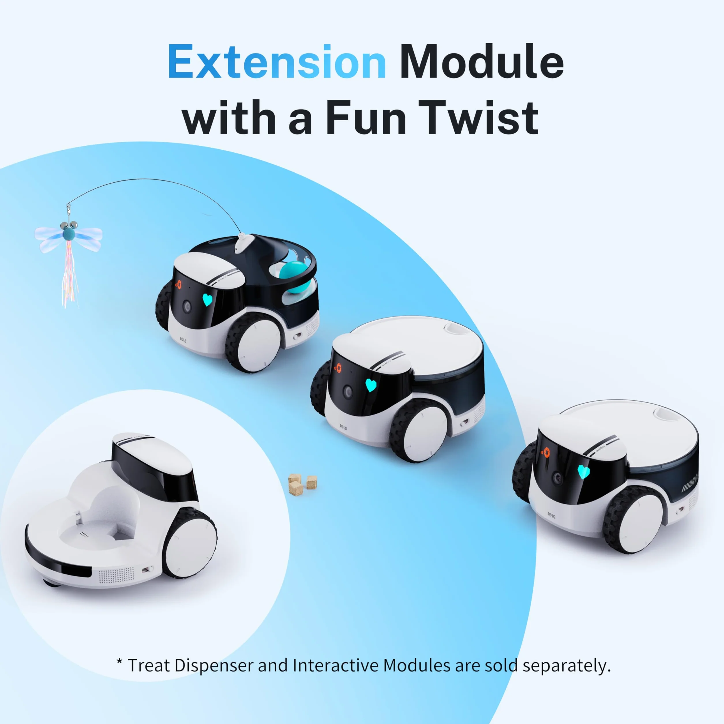 Enabot EBO ROLA PetPal 2.5K Cámara para gatos con módulo de almacenamiento, robot móvil Emo, visión nocturna, cámara inalámbrica para mascotas con la App EBO ROLA-PET, autocarga, audio de 2 vías