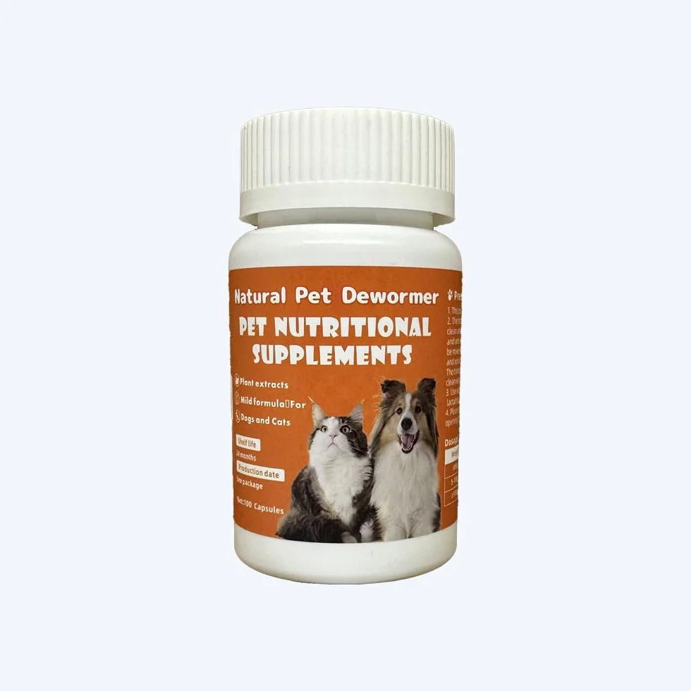 100 Cápsulas Desparasitante Herbal Natural para Perros y Gatos para el Tratamiento de parásitos internos