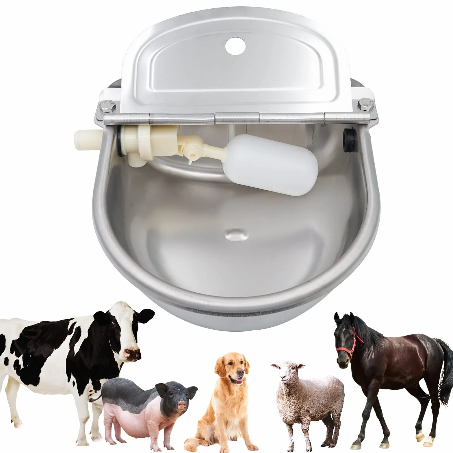 Bebederos AutomáTicos Flotantes de Acero Inoxidable para Ganado, Caballos, Cabras y Perros - Herramientas para Mascotas