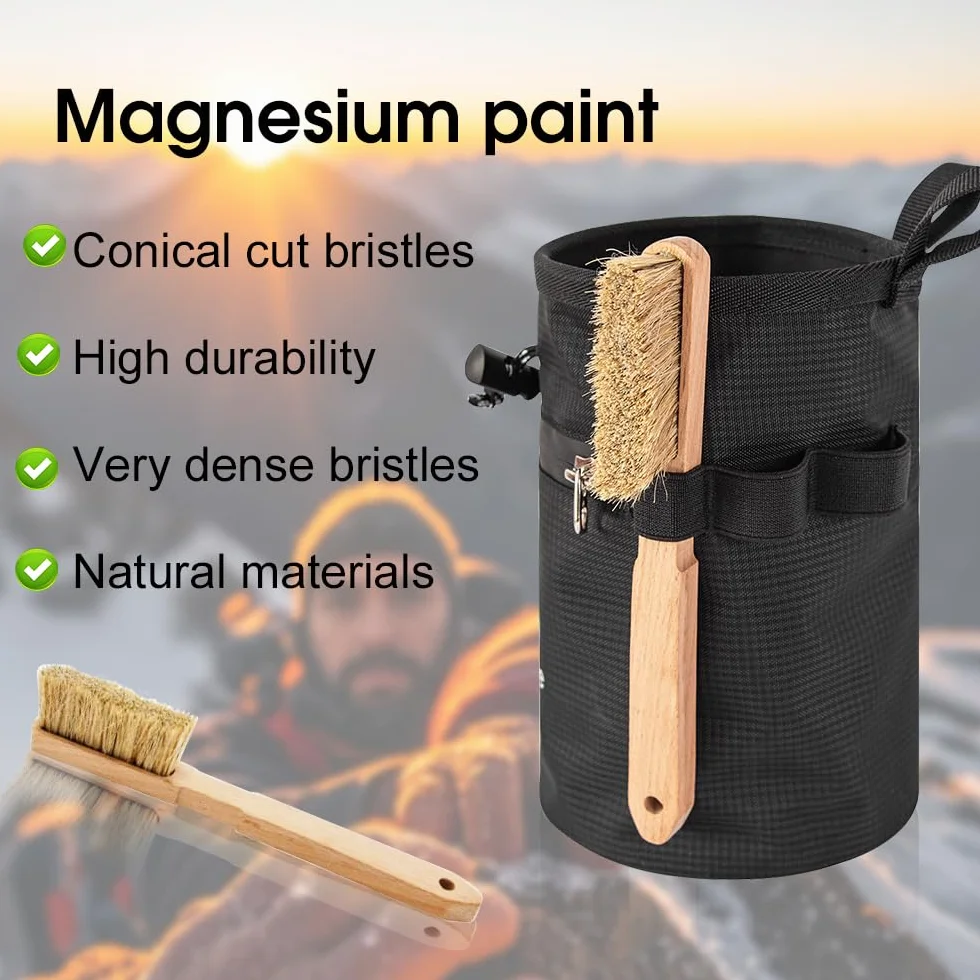 Bolsa de magnesio para escalada con cepillo y cinturón ajustable