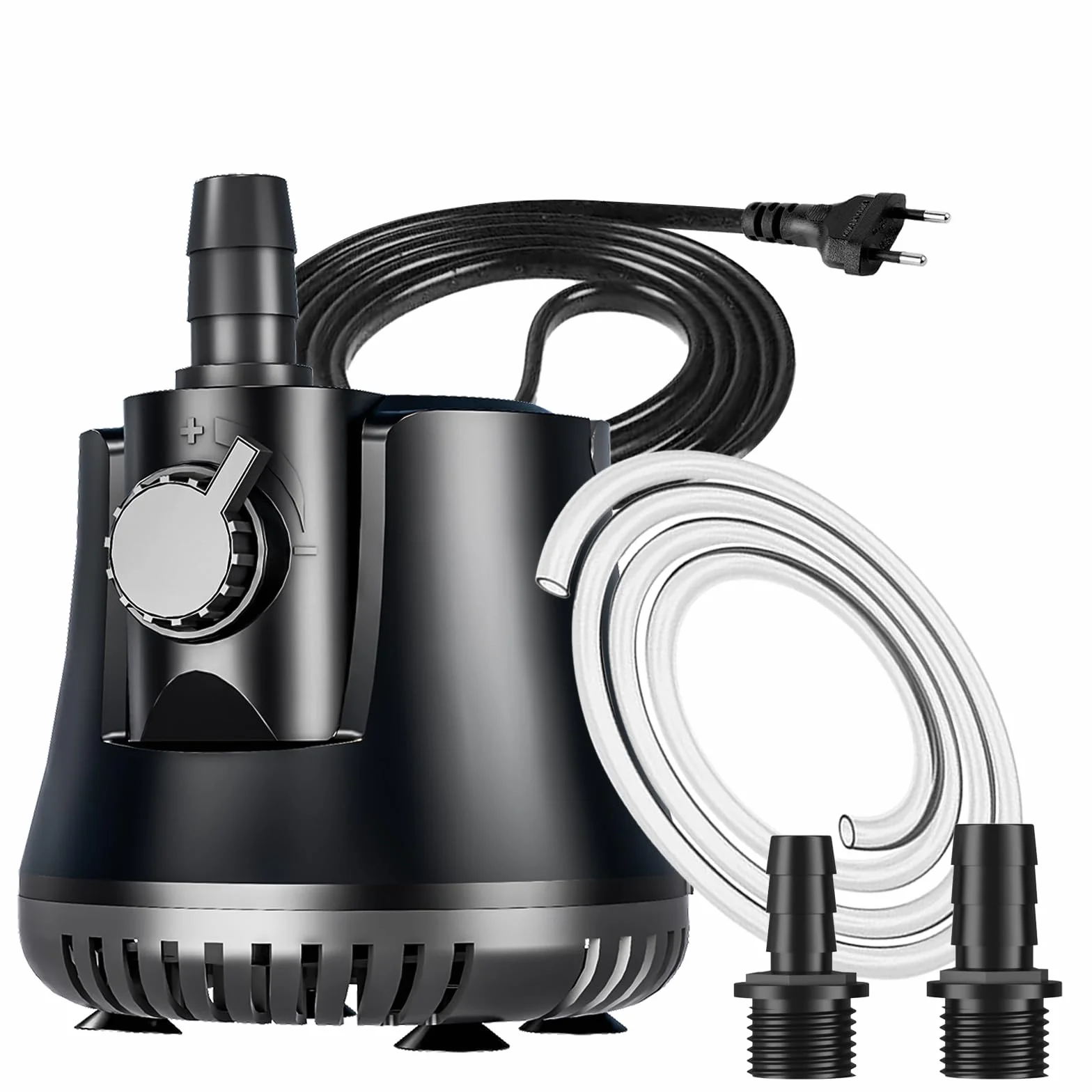 Bomba de Agua Sumergible 15W 800L/H Bomba de Acuario con Interruptor Ajustable + Cable de 1.5 Metros + 2 Boquillas, Motor Fuente de Agua Ultra Silencioso Para Acuarios, Jardines, Fuentes, Estanques
