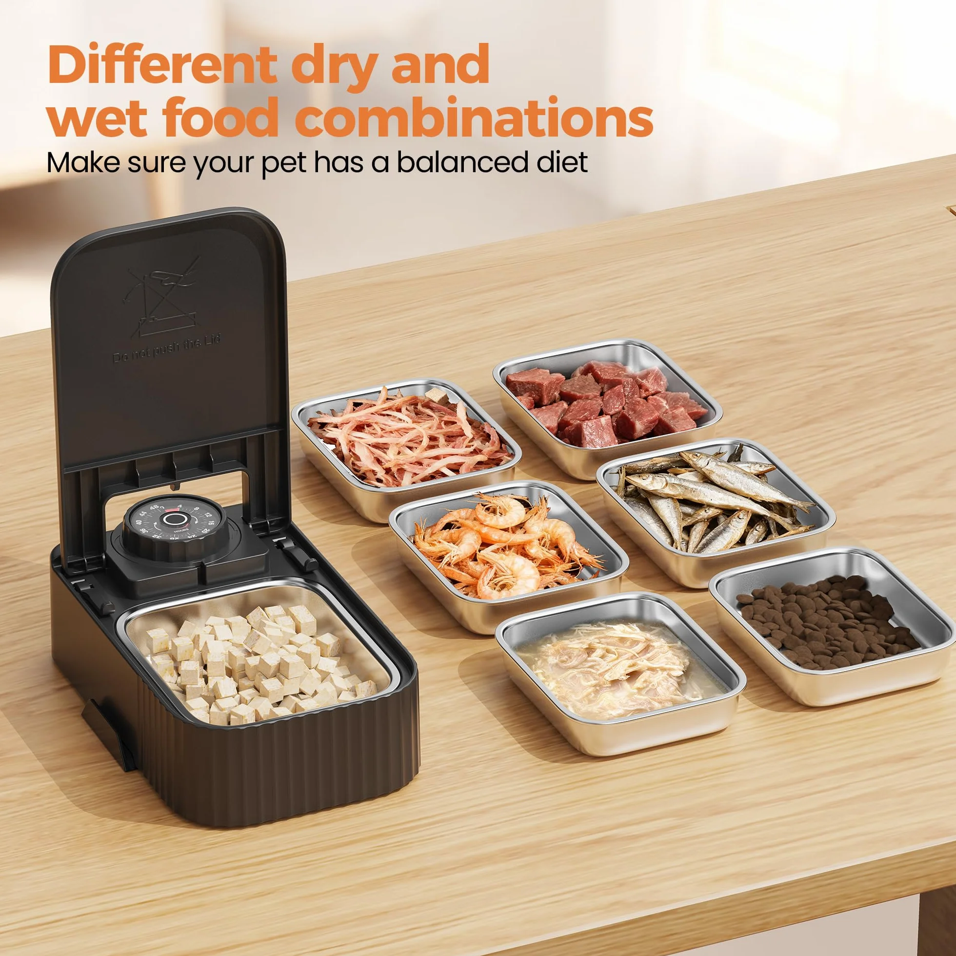 Comedero Gato Automatico Comida Humeda: Dispensador Comida Gatos 48H Programable - Comedero Automatico Perros con Acero Inoxidable Bol - 350g por Bol - Dosificador Alimentador Perro Refrigerado