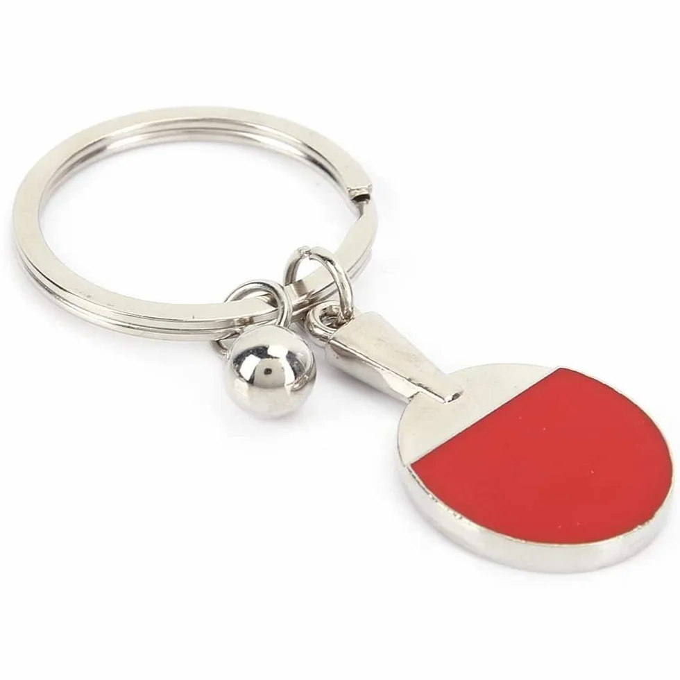 Llavero metálico raqueta de ping pong tenis mesa 11 cm