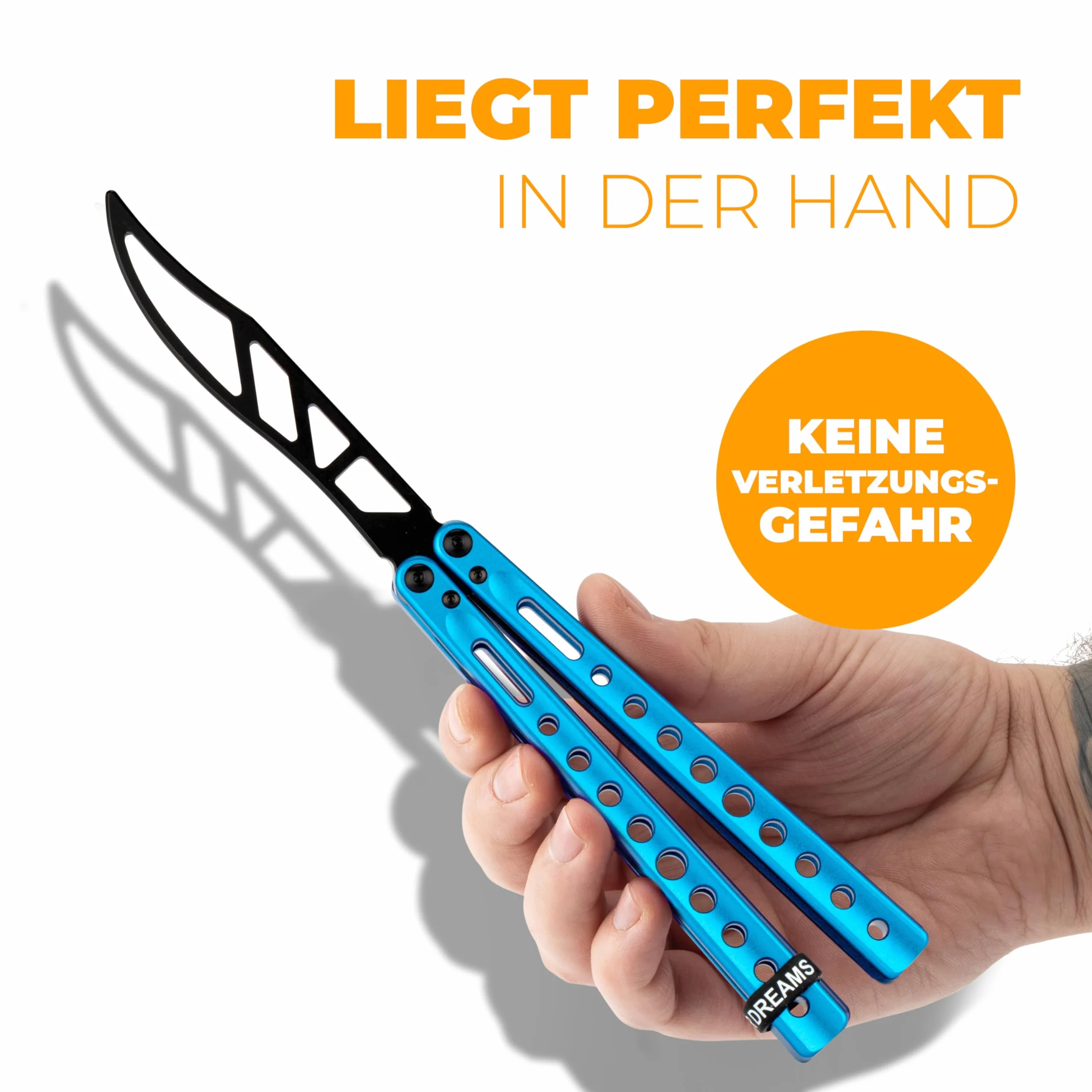 Entrenador profesional de mariposas CNC aluminio hoja roma cuchillo entrenamiento azul