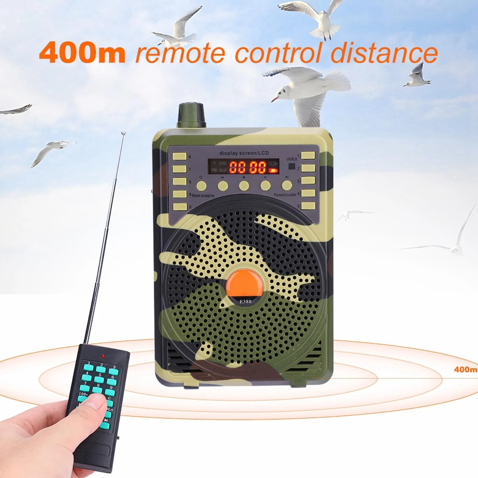 Llamador de Pájaros Electrónico, Altavoz MP3, Kit Control Remoto Portátil