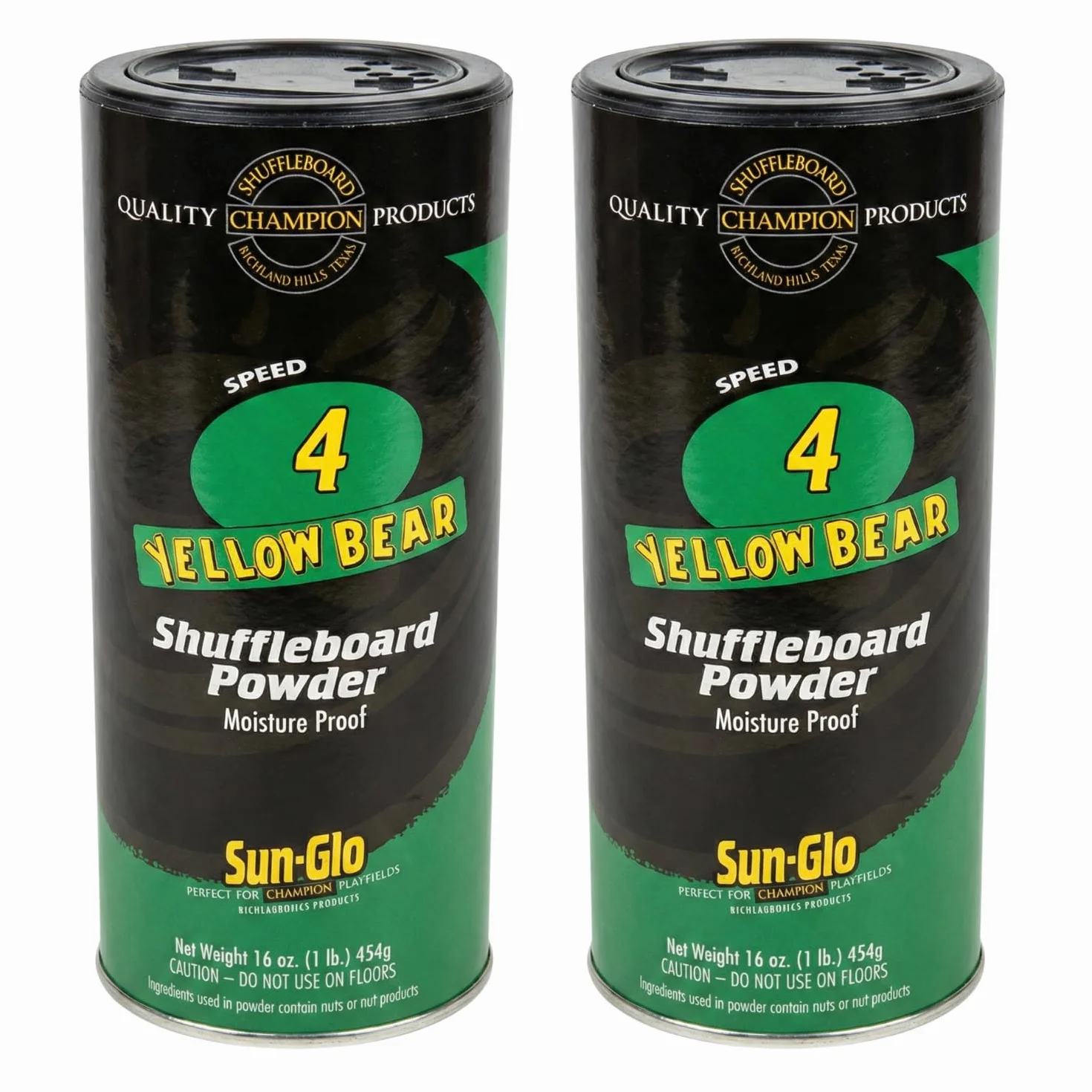 Sun-GLO Shuffleboard Wax 16 oz Yellow #4 Speed with Broom Bundle