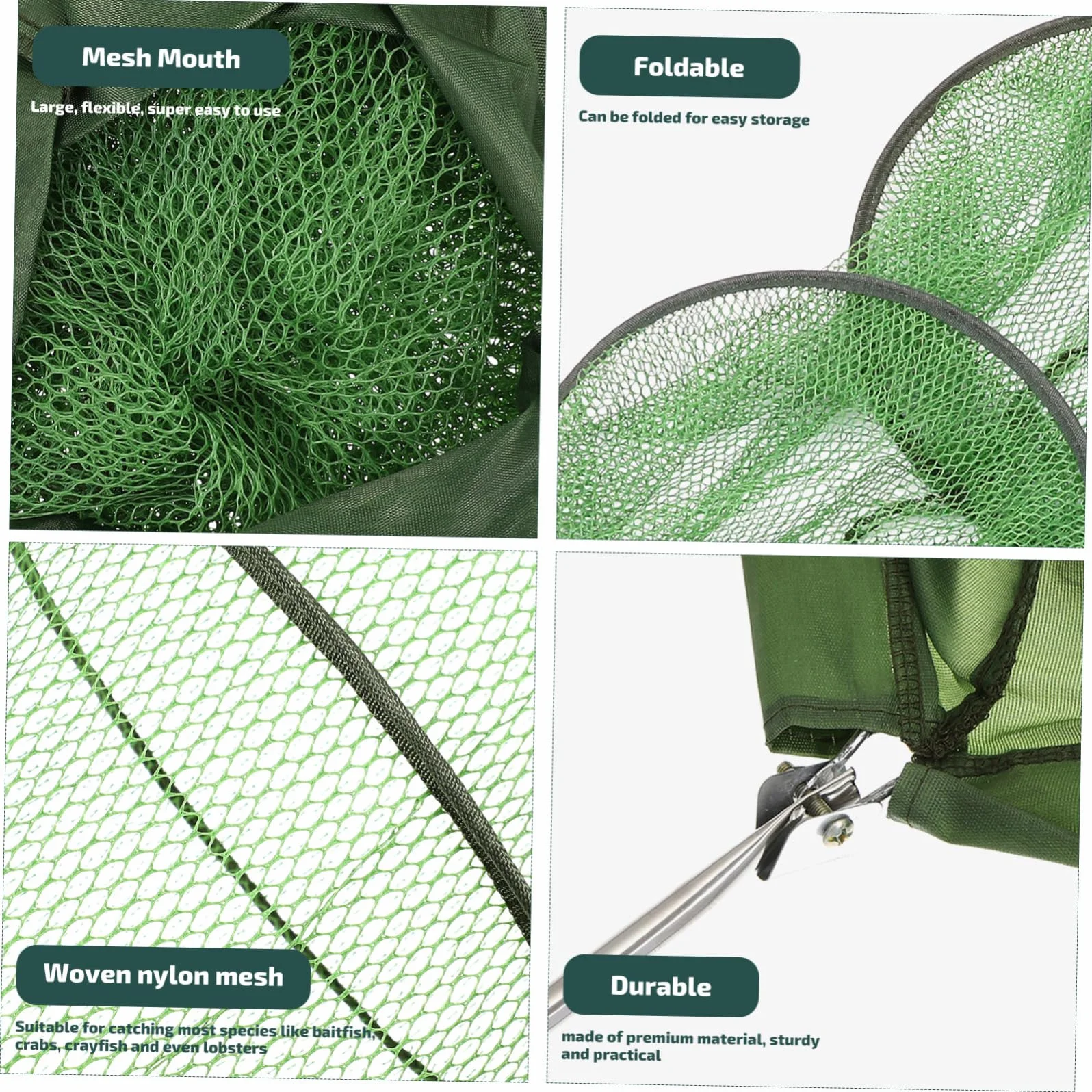 BESPORTBLE Plegable Red de pesca de goma para pesca