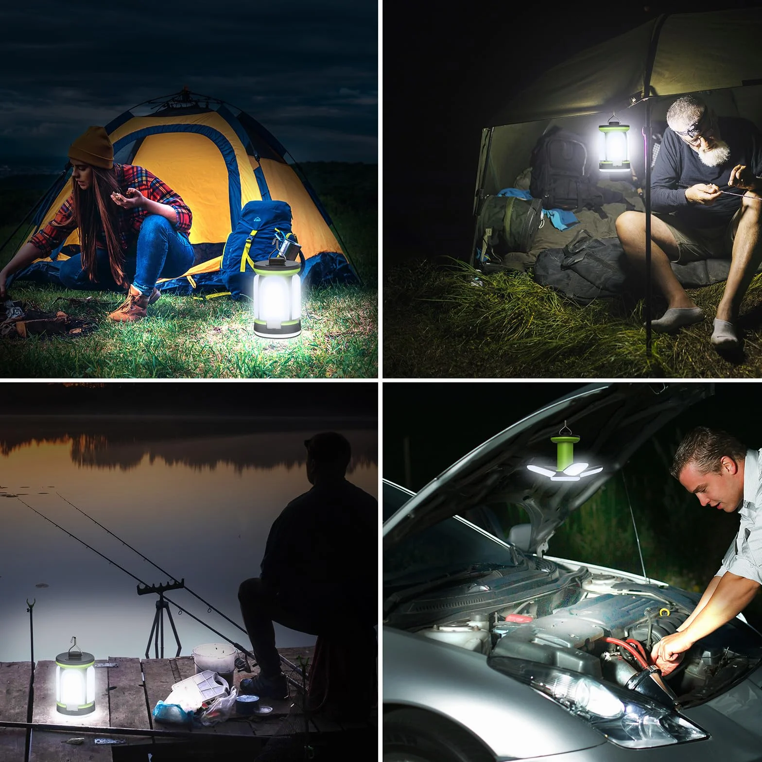 Blukar Lámpara Camping LED Recargable 60 LED 7 Modos Super Brillante 10 Horas Batería