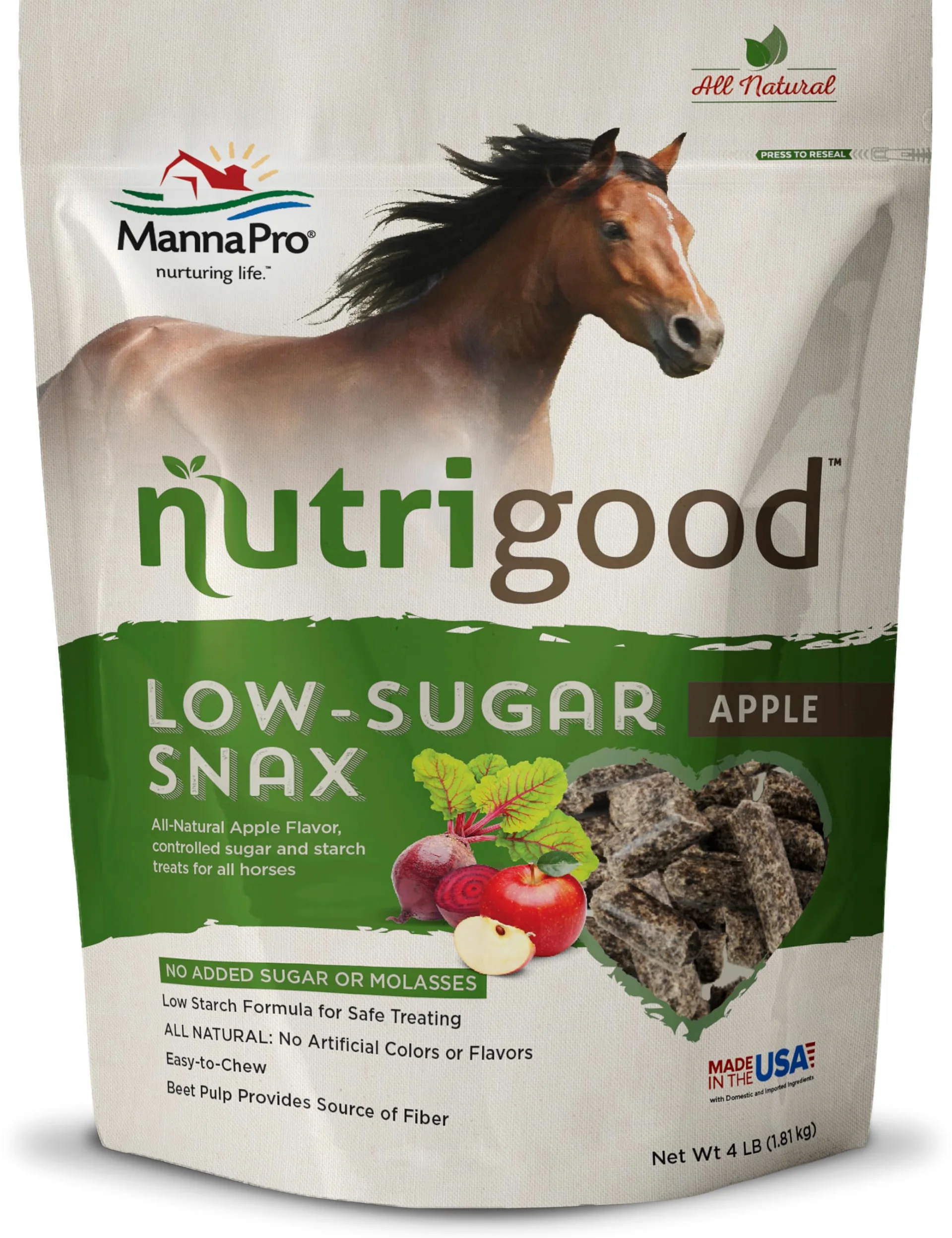 NutriGood - Snax de bajo azúcar para Caballos (Manzana)
