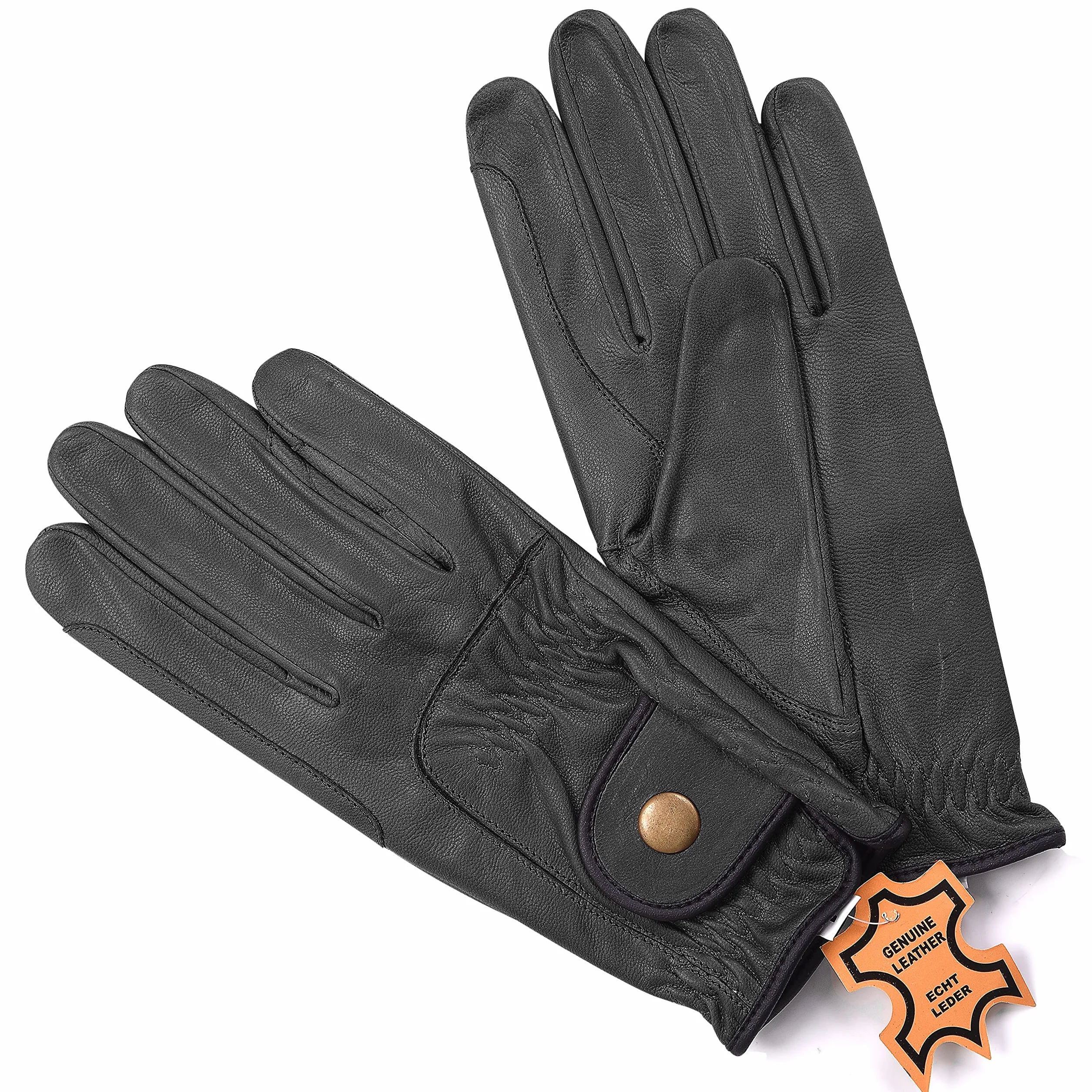 AFE Guantes de equitación de cuero genuino para niños Dublín