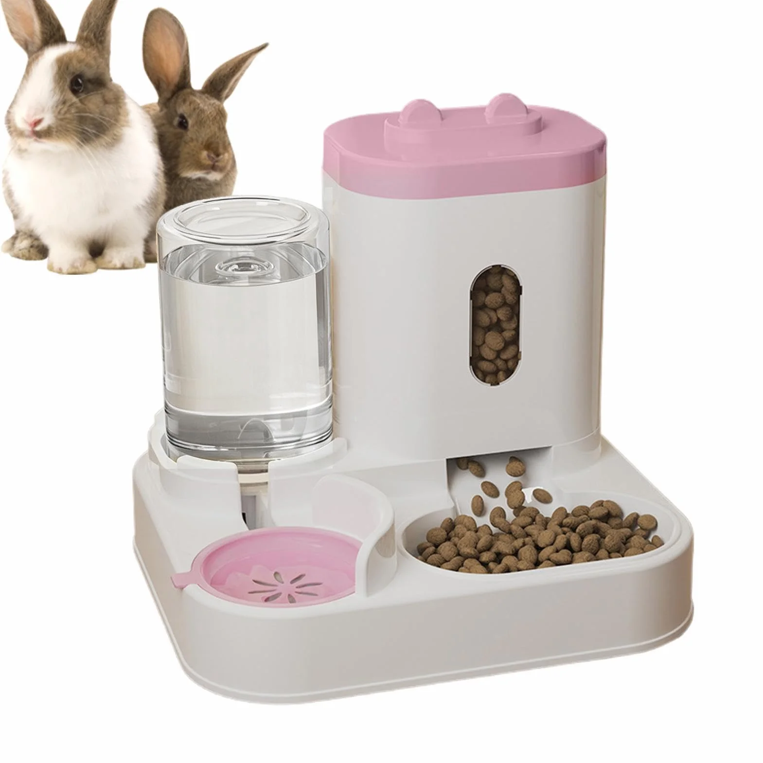 Estación De Alimentación Inteligente Para Mascotas: Dispensador Automático De Agua Y Comida De Doble Tazón, Dispositivo De Programación De Porciones Consistentes Para Gatos Y Cachorros, Solución Higié