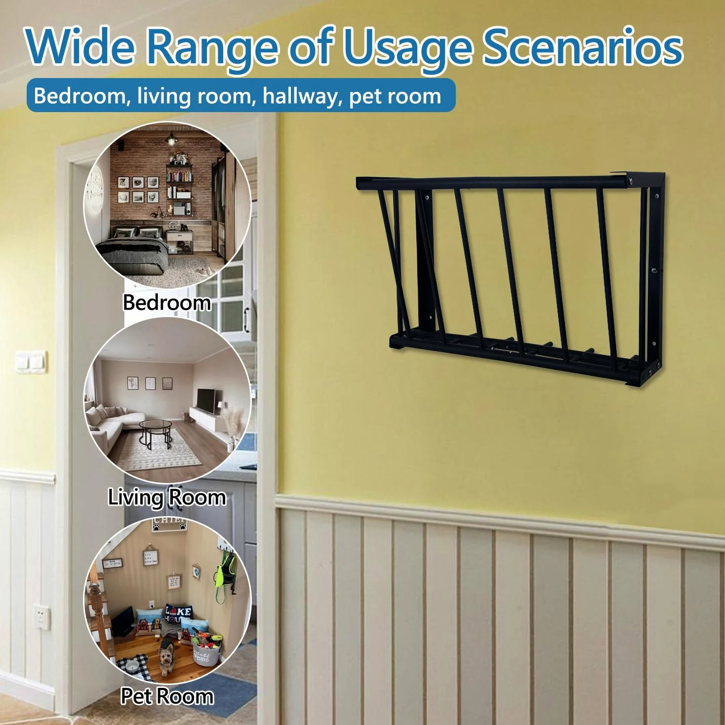 Estante de heno de montaje en pared, alimentador de heno para ganado de 68 cm de largo con capacidad de 16 galones, comedero de heno de acero al carbono para ovejas, cabras, caballos, uso en