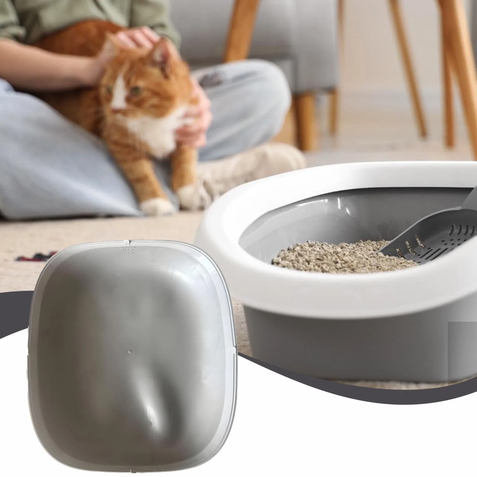 Sharplace Alfombrilla de Silicona Antideslizante para Arena de Gatos