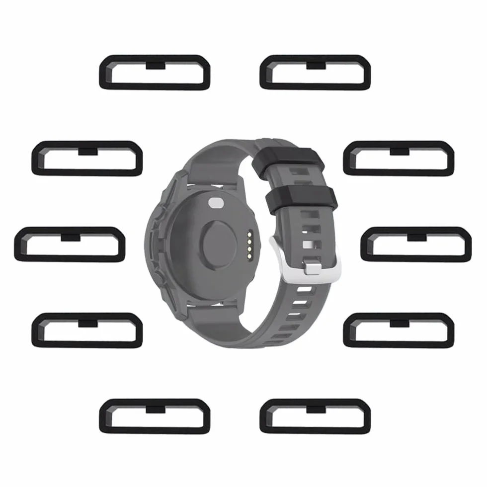 Correa de reloj 22mm para Garmin Fenix 7/6/5 Forerunner 965/955/945/935, silicona suave anillos de sujeción Loop 10 Piezas