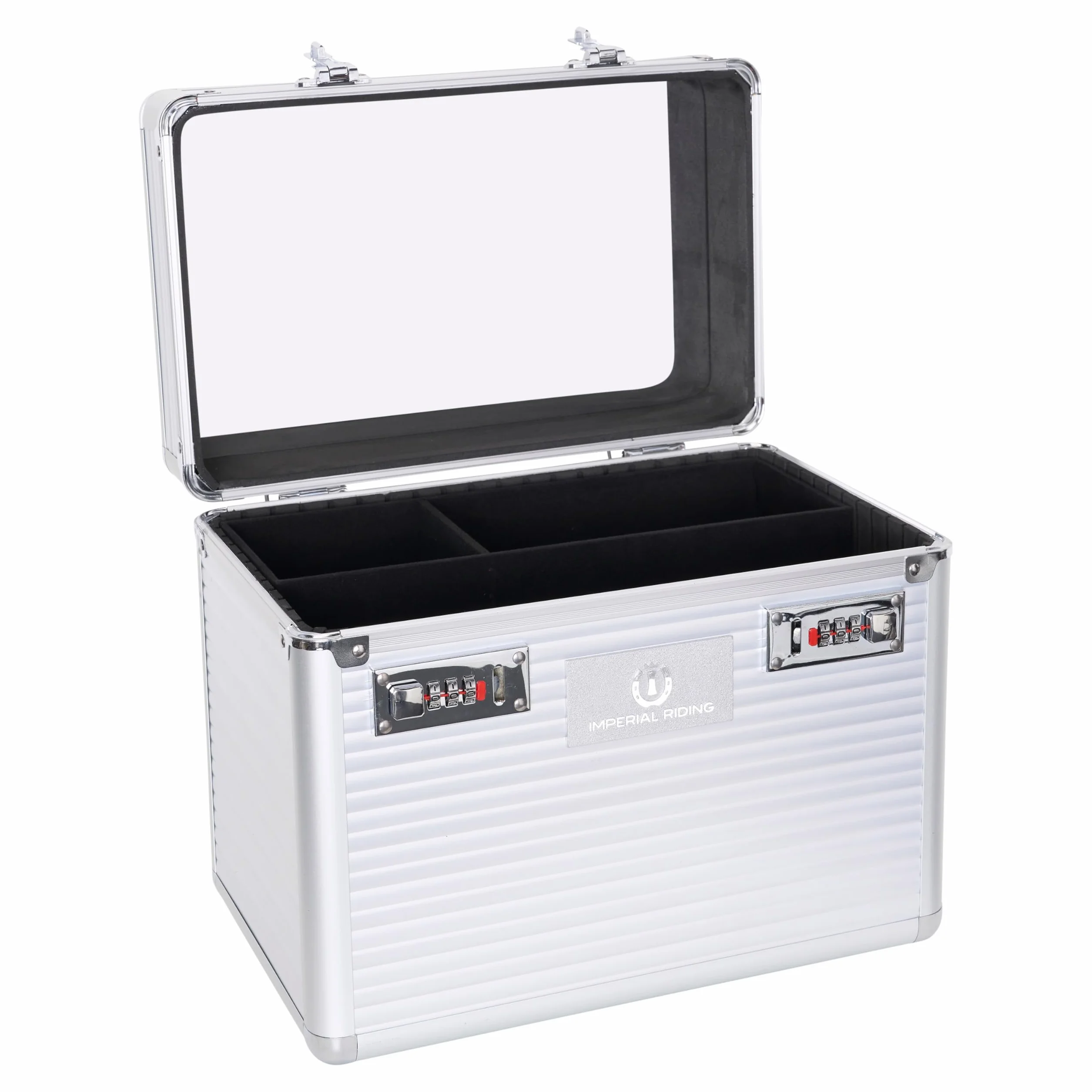 Imperial Riding Shiny Classic - Caja de Limpieza pequeña con Cerradura de combinación, Compartimentos Ajustables, Caja de Almacenamiento para Herramientas de Limpieza, con Espejo, 32 x 20 x 26 cm