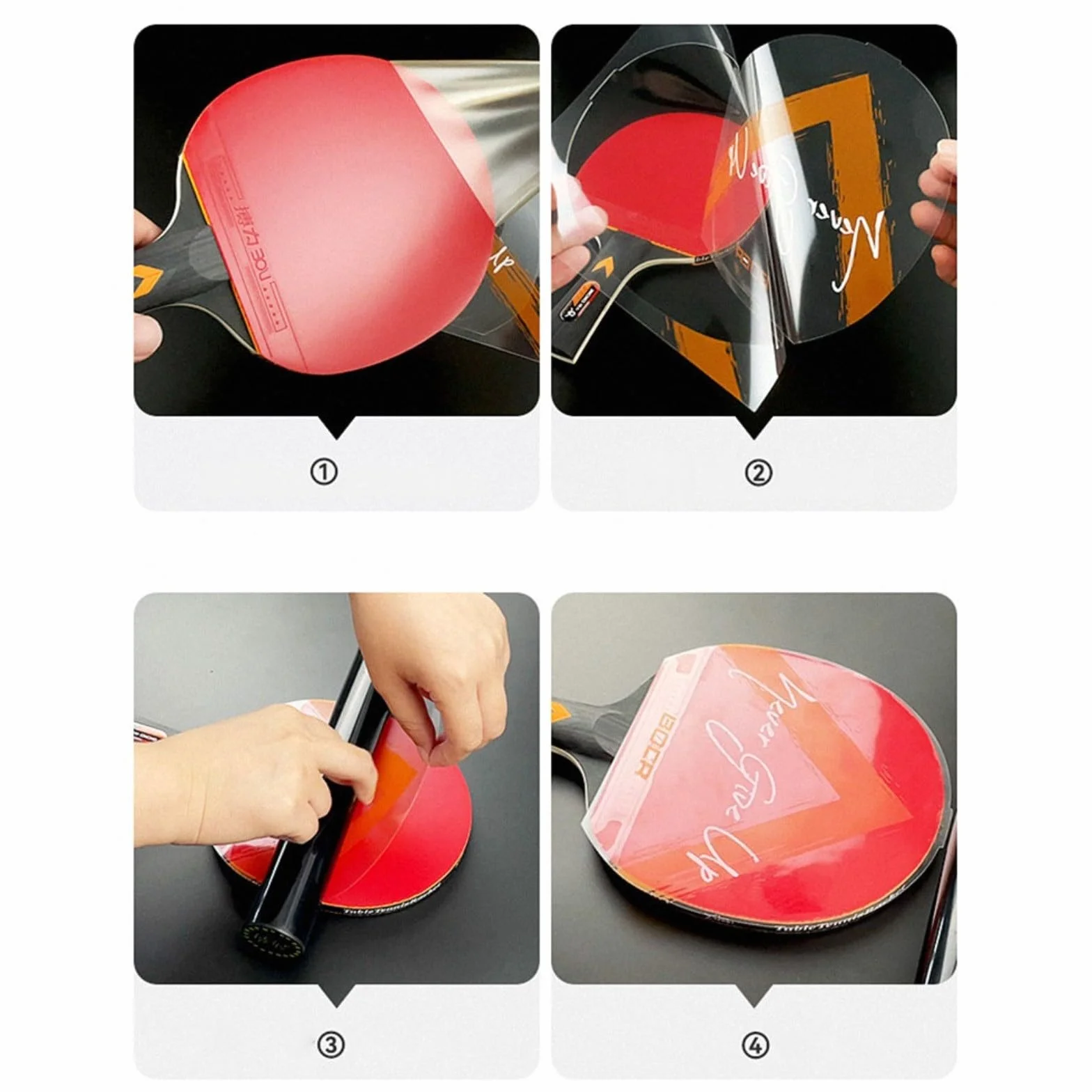 Protectores autoadhesivos de goma para tenis de mesa - 2 unidades