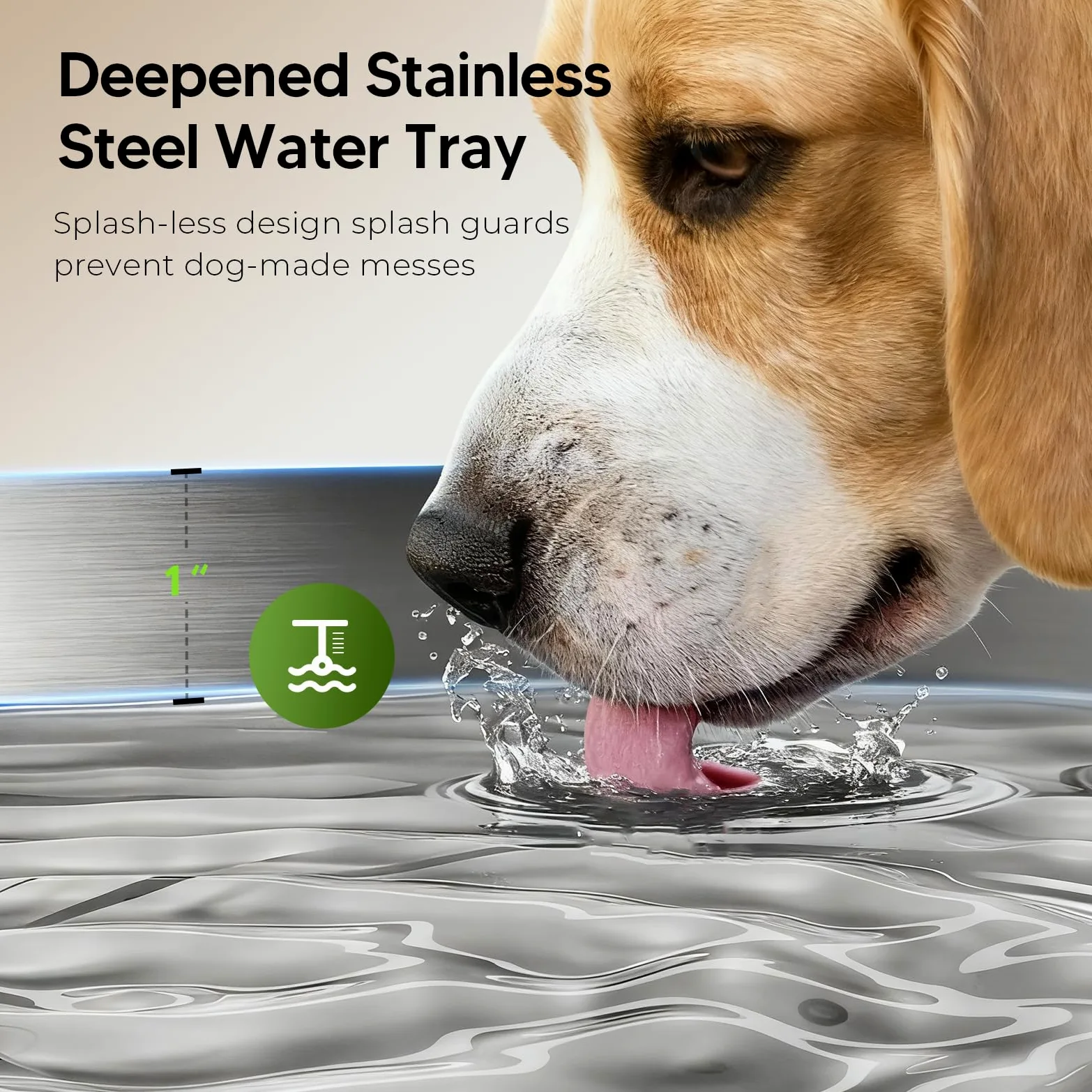 Fuente de agua para perros grandes, fuente de acero inoxidable de 1.8 galones/7 litros, dispensador de cuenco de agua para perros con ventana de visualización y LED, súper silenciosa, filtros de