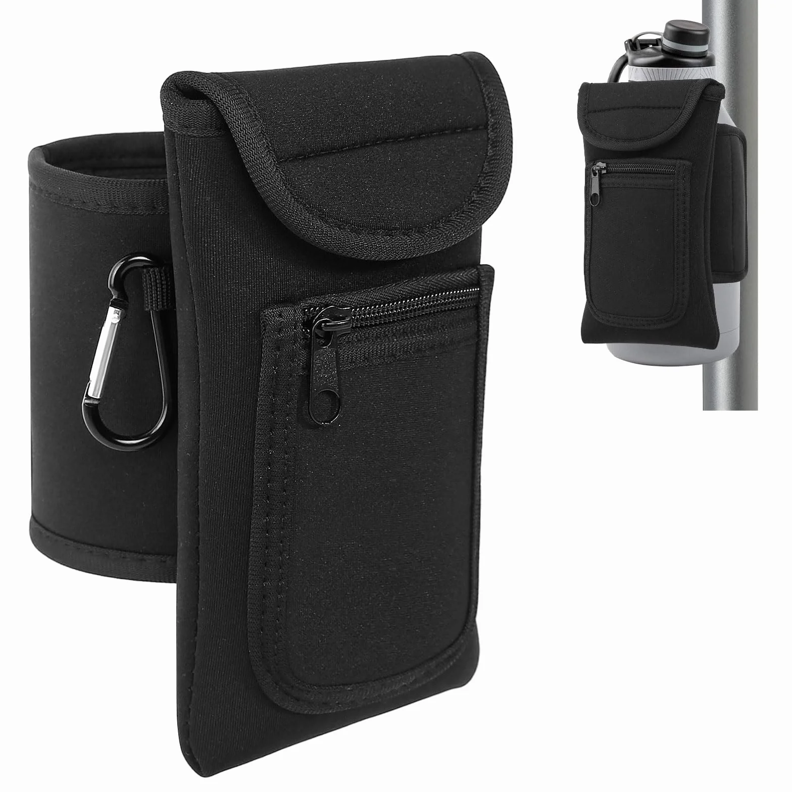 Bolsa magnética para gimnasio con compartimentos para botella de agua y teléfono
