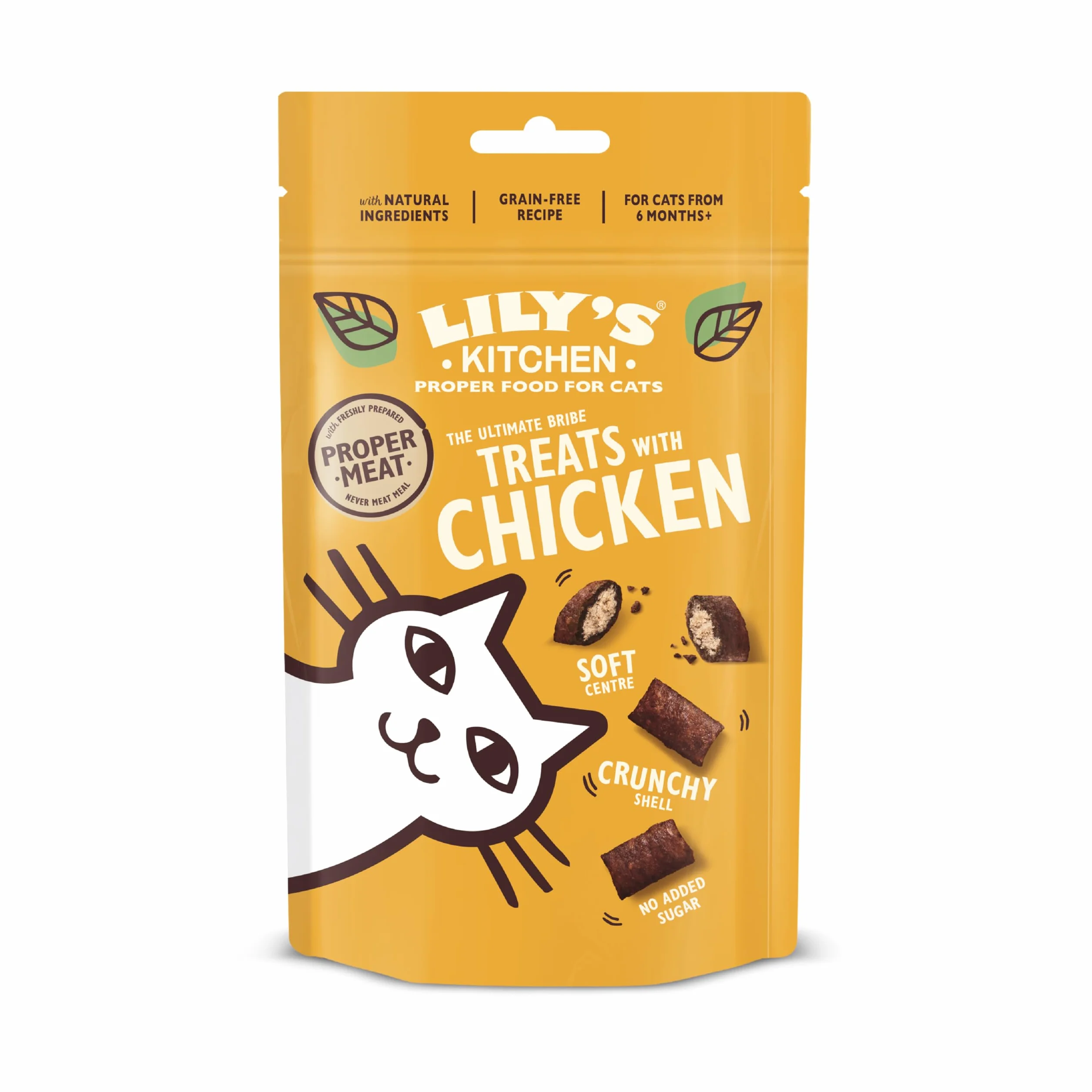 Lily's Kitchen Elaborado con ingredientes naturales paquete de golosinas para gatos adultos el soborno definitivo con pollo receta sin cereales 10 x 60g