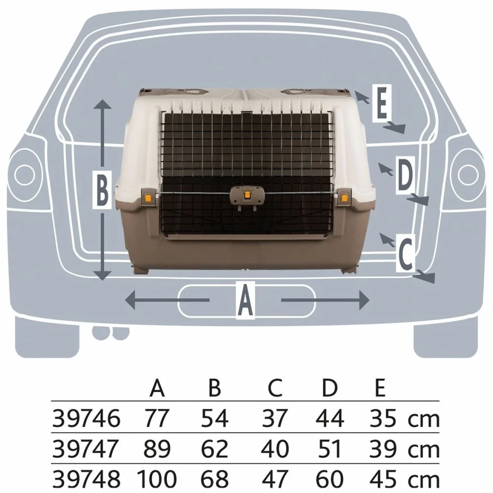 Mps Trixie Skudo Car 100 - Caja de Transporte (100 x 68 x 60 cm), Color marrón y Beige